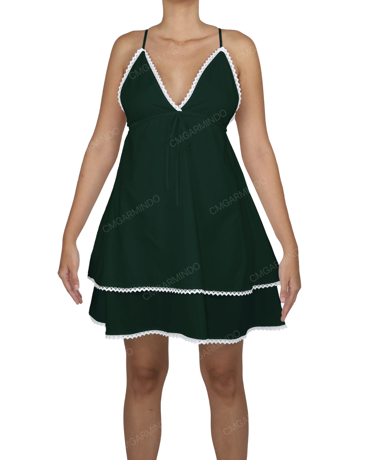 V-Neck Tiered Mini Sleep Dress