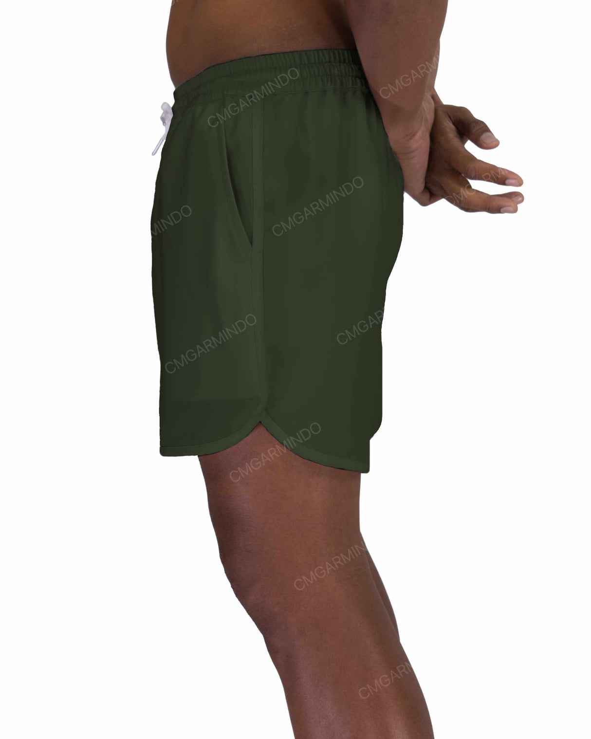 15" Elastic Waist Dolphin Hem Swimshorts