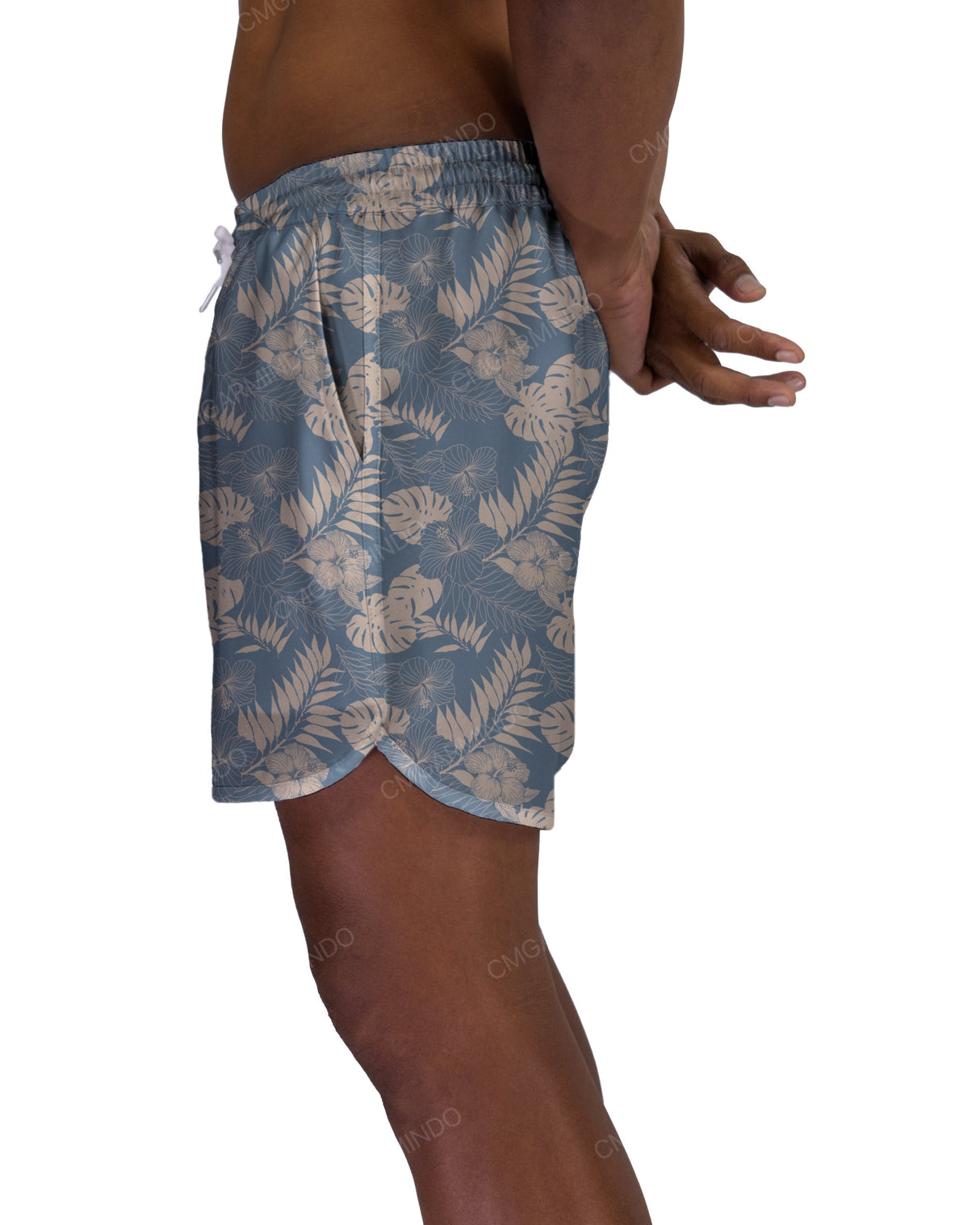 15" Elastic Waist Dolphin Hem Swimshorts