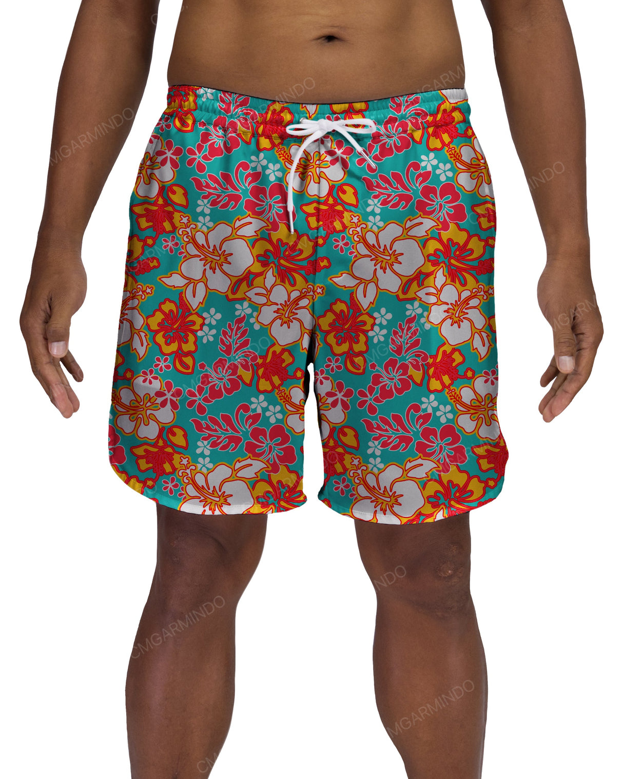 17" Elastic Waist Dolphin Hem Swimshorts