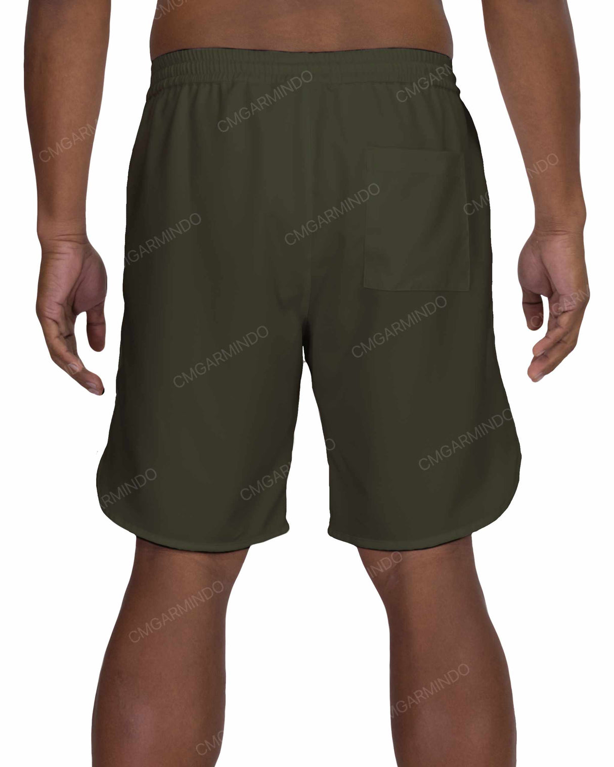 19" Elastic Waist Dolphin Hem Swimshorts