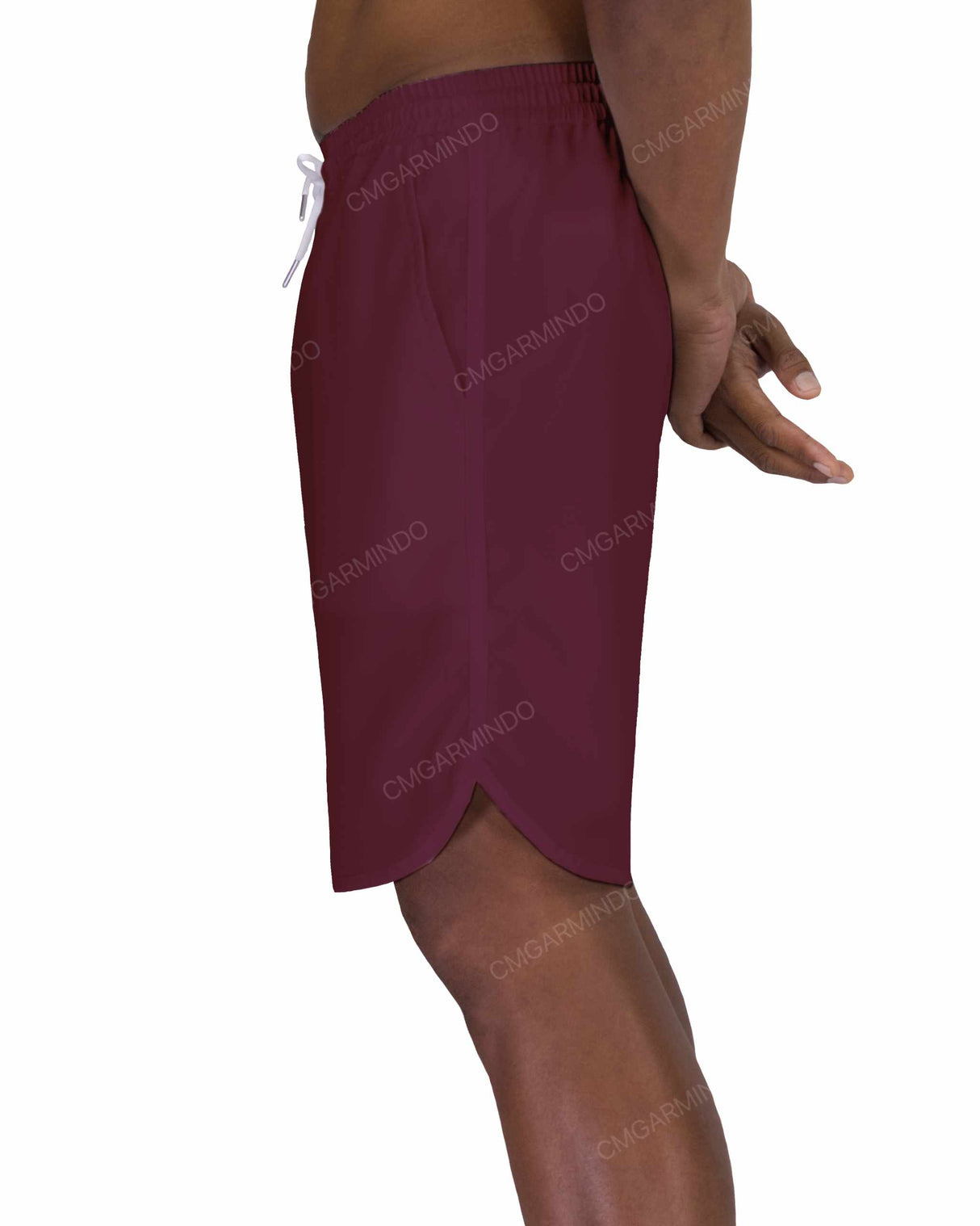19" Elastic Waist Dolphin Hem Swimshorts
