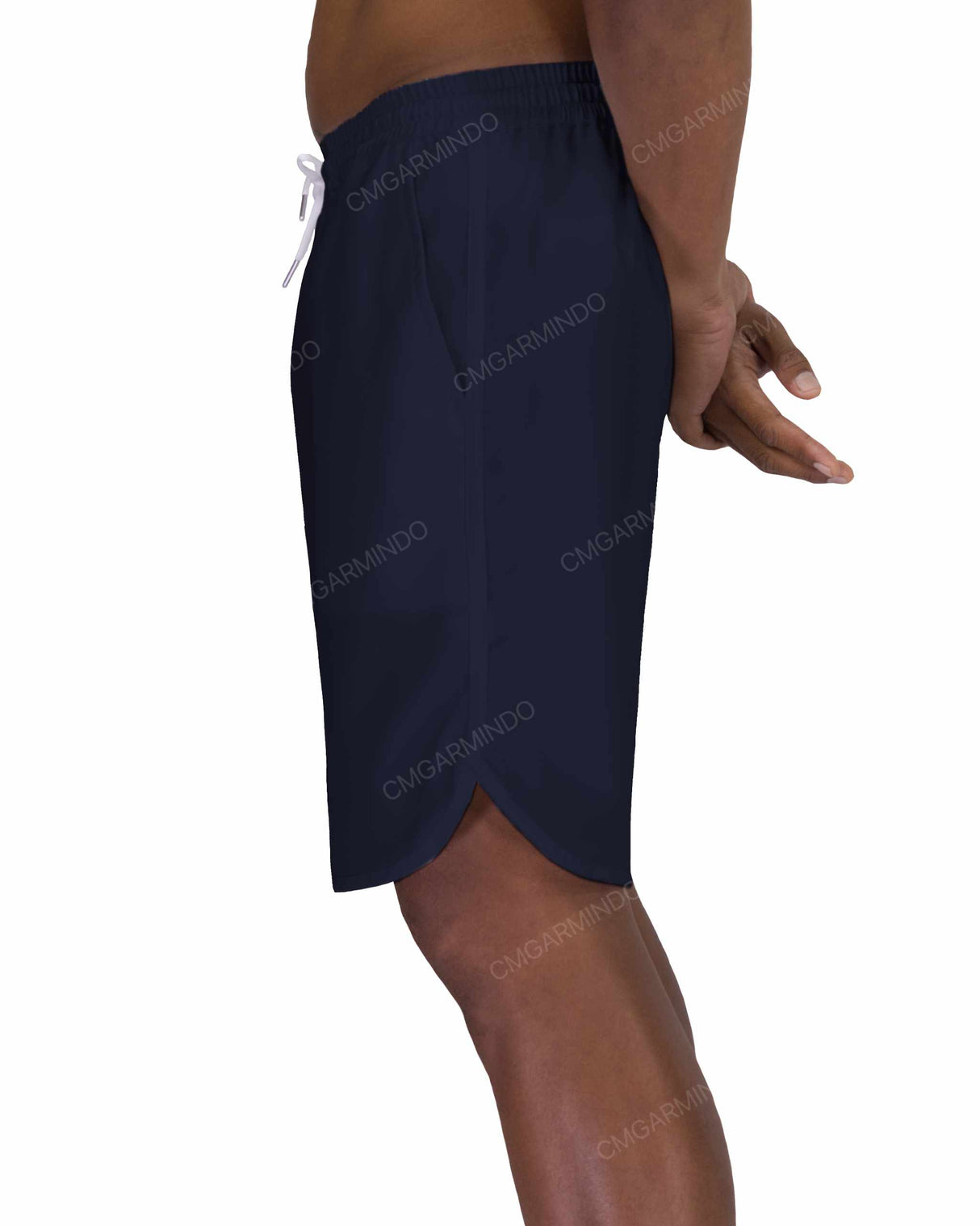 19" Elastic Waist Dolphin Hem Swimshorts