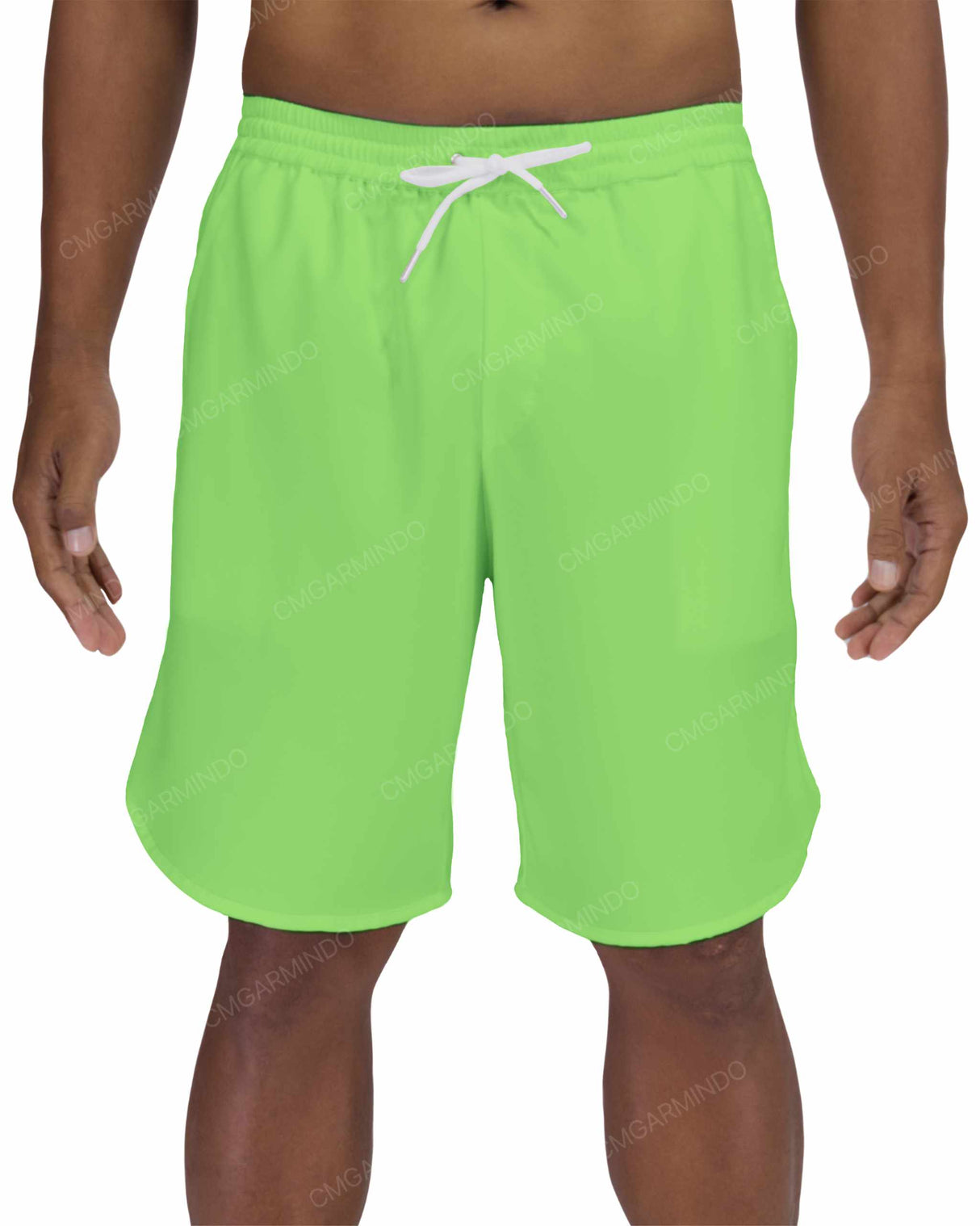 19" Elastic Waist Dolphin Hem Swimshorts