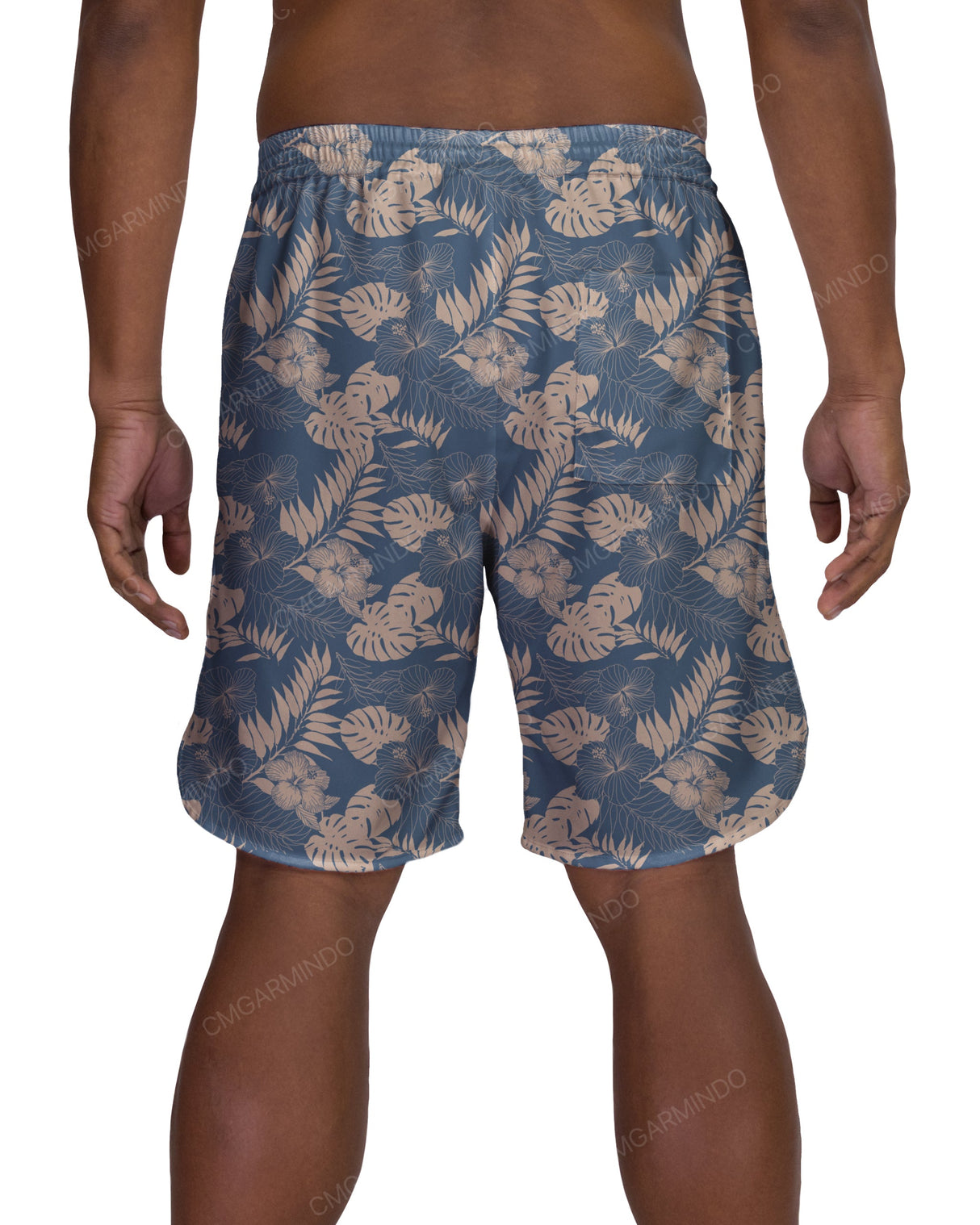 19" Elastic Waist Dolphin Hem Swimshorts