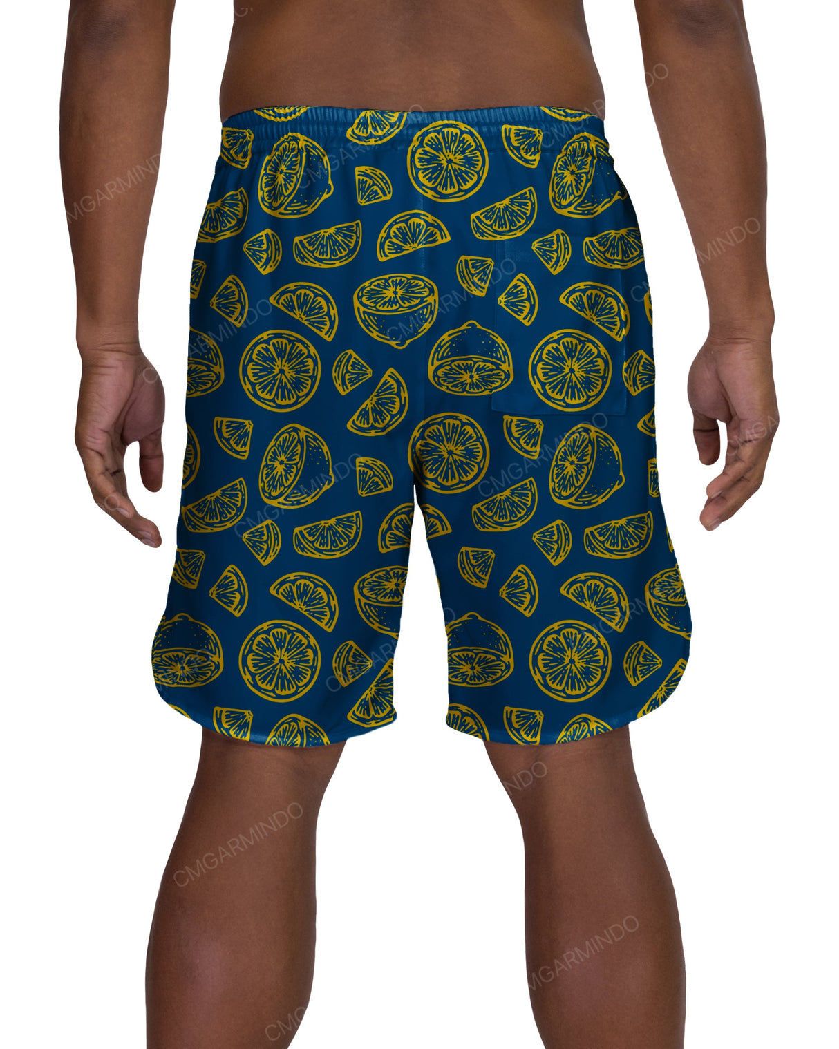 19" Elastic Waist Dolphin Hem Swimshorts