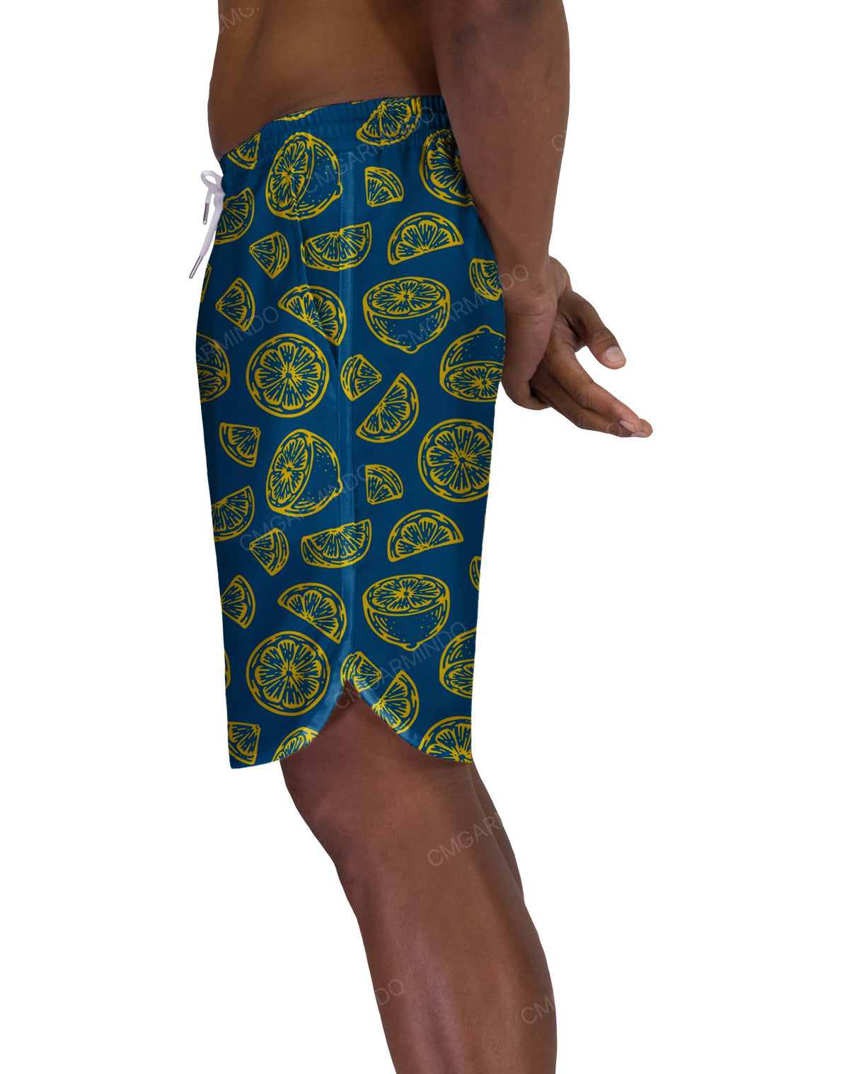 19" Elastic Waist Dolphin Hem Swimshorts