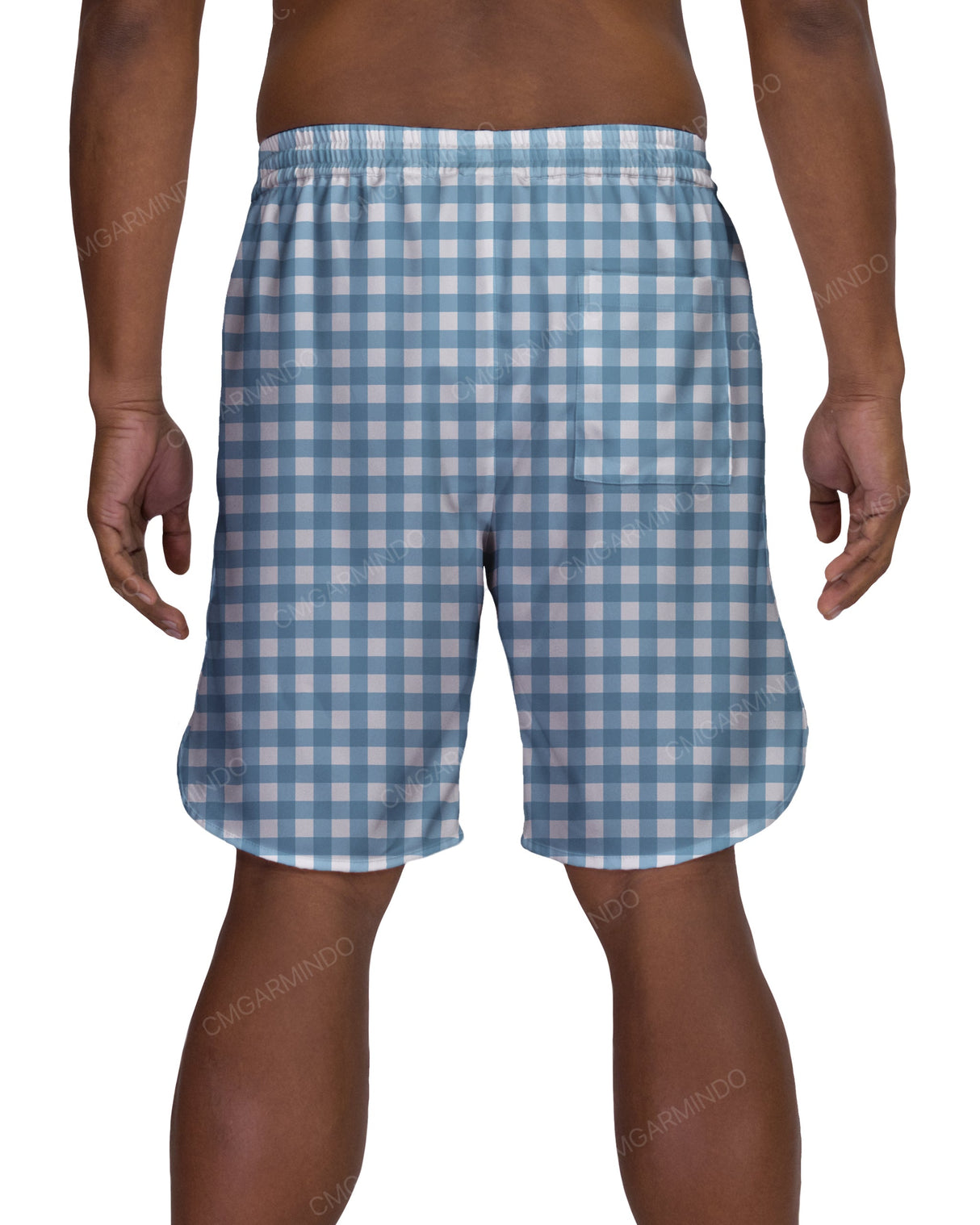 19" Elastic Waist Dolphin Hem Swimshorts