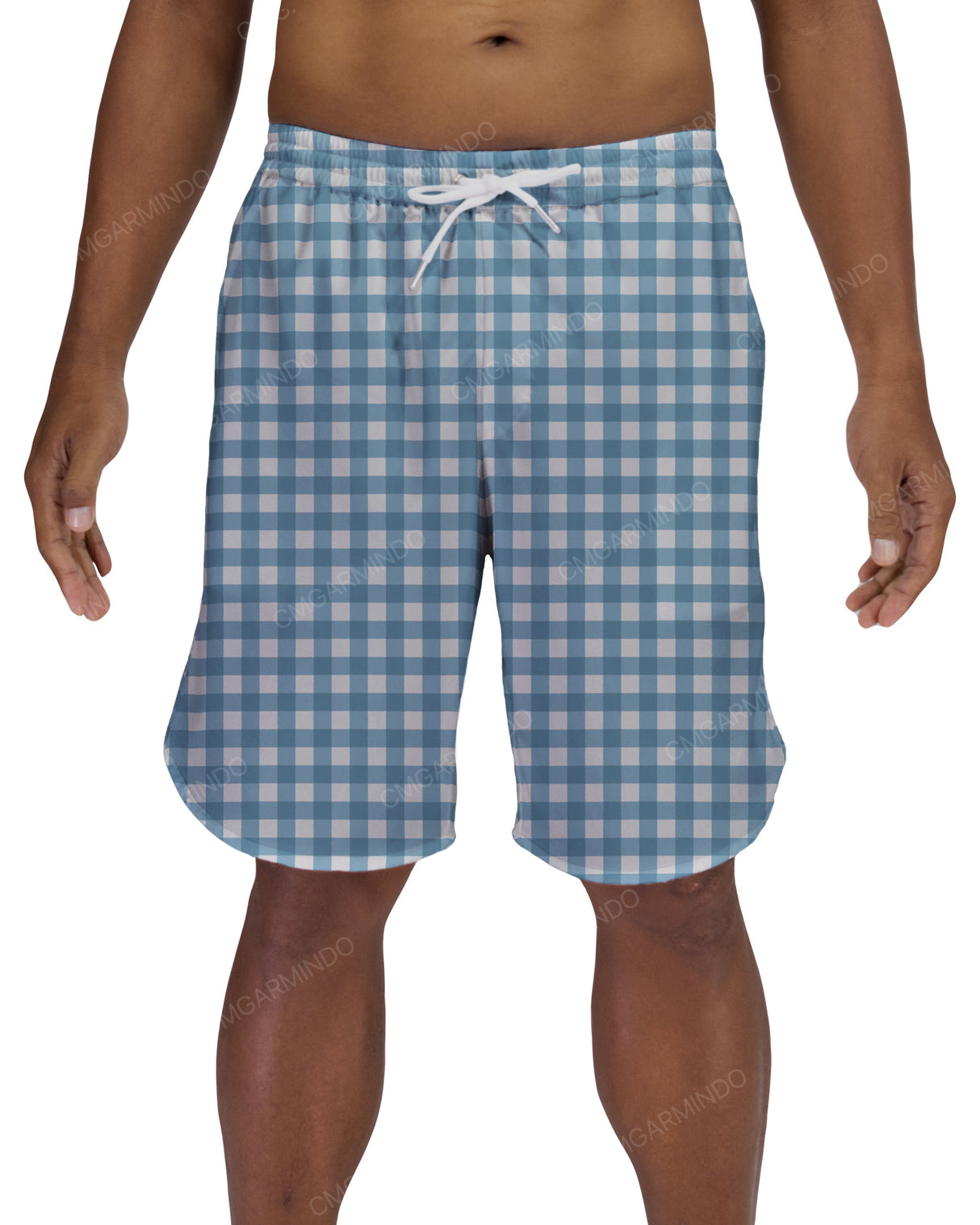 19" Elastic Waist Dolphin Hem Swimshorts