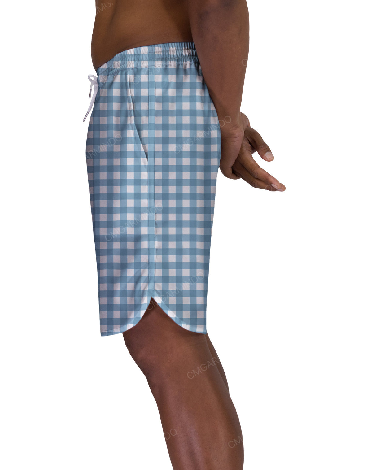 19" Elastic Waist Dolphin Hem Swimshorts