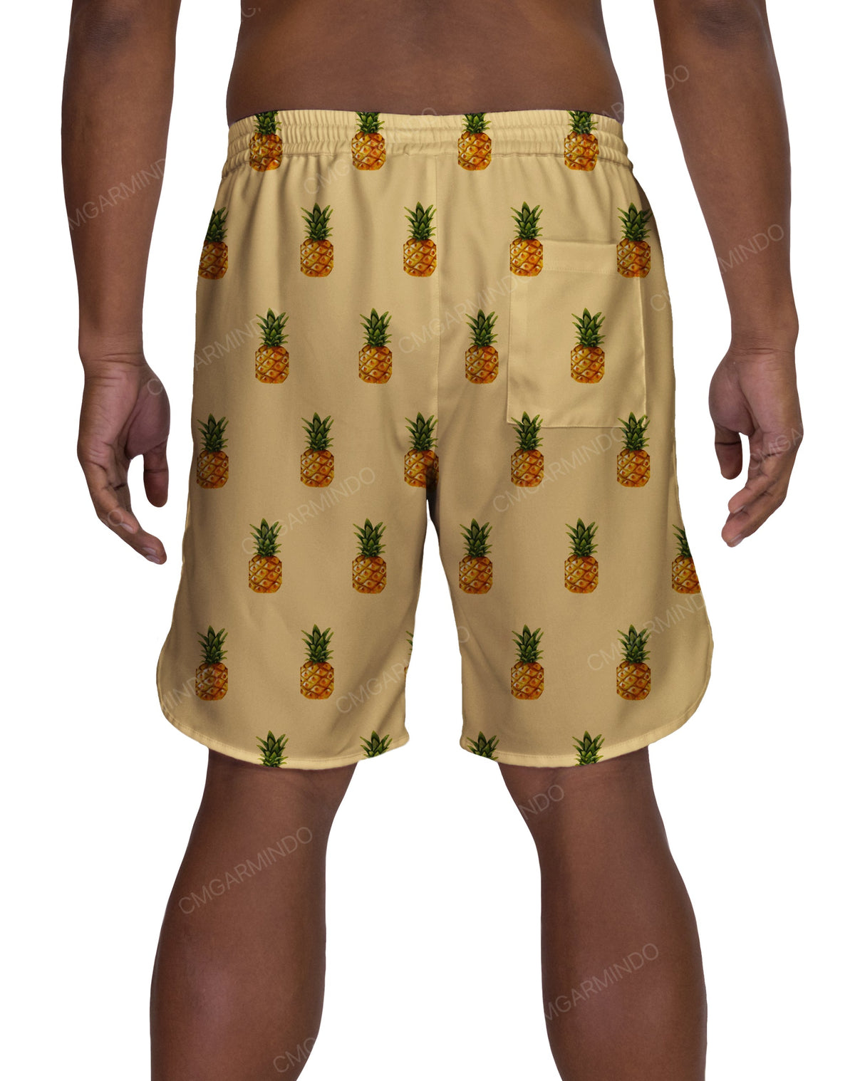 19" Elastic Waist Dolphin Hem Swimshorts