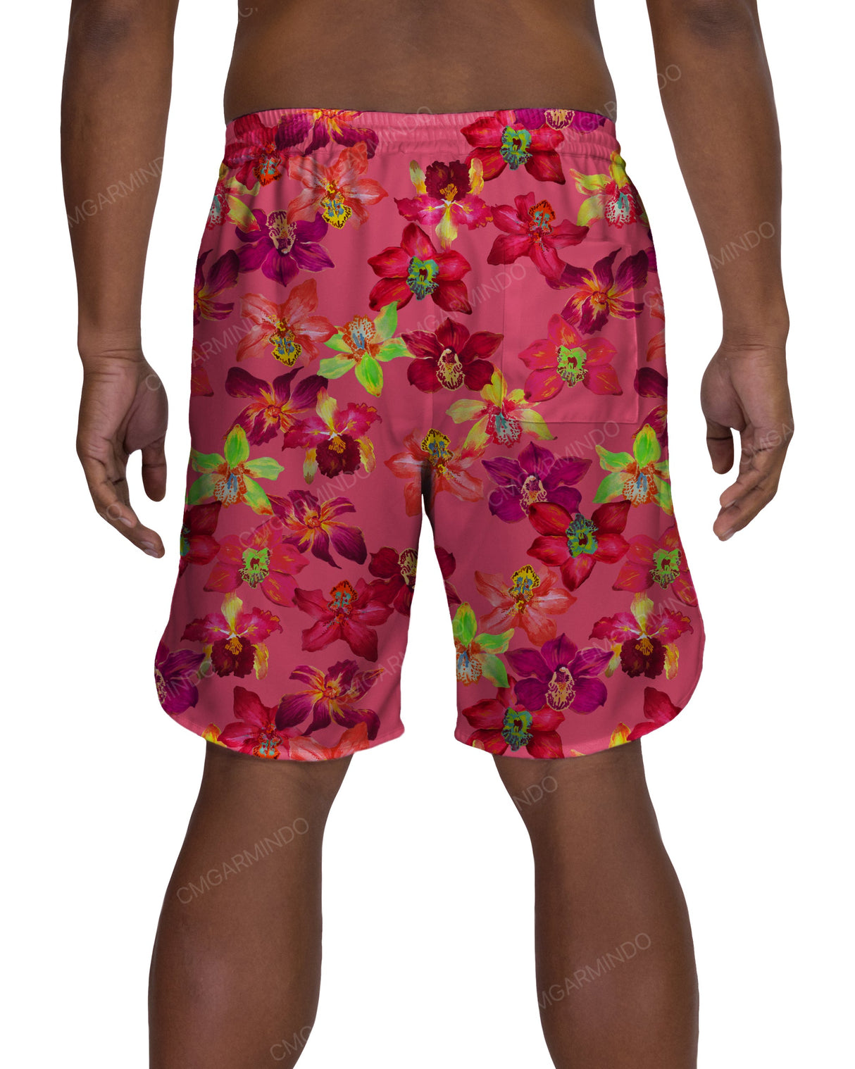 19" Elastic Waist Dolphin Hem Swimshorts
