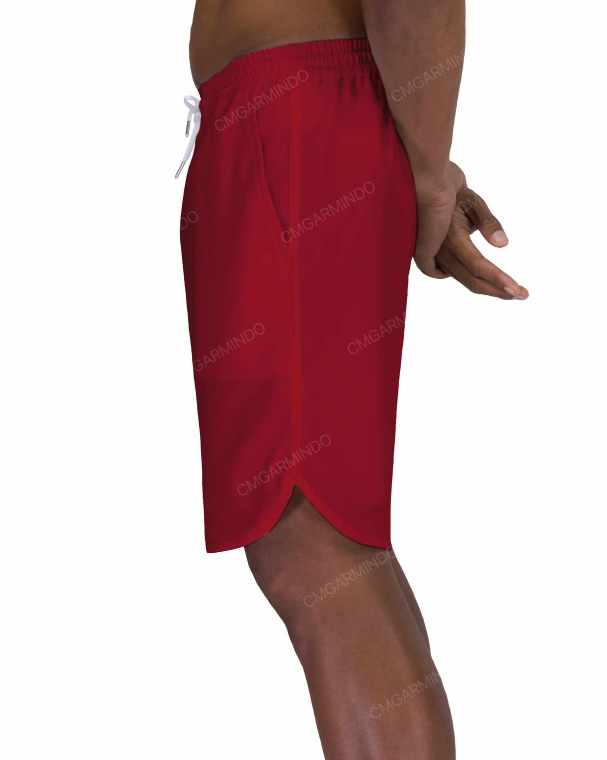 19" Elastic Waist Dolphin Hem Swimshorts