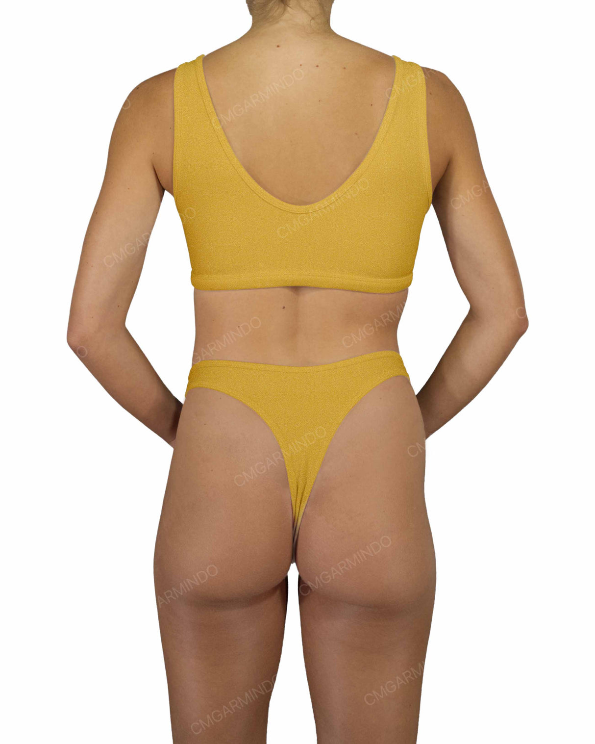High Waist High Cut Thong Bottom