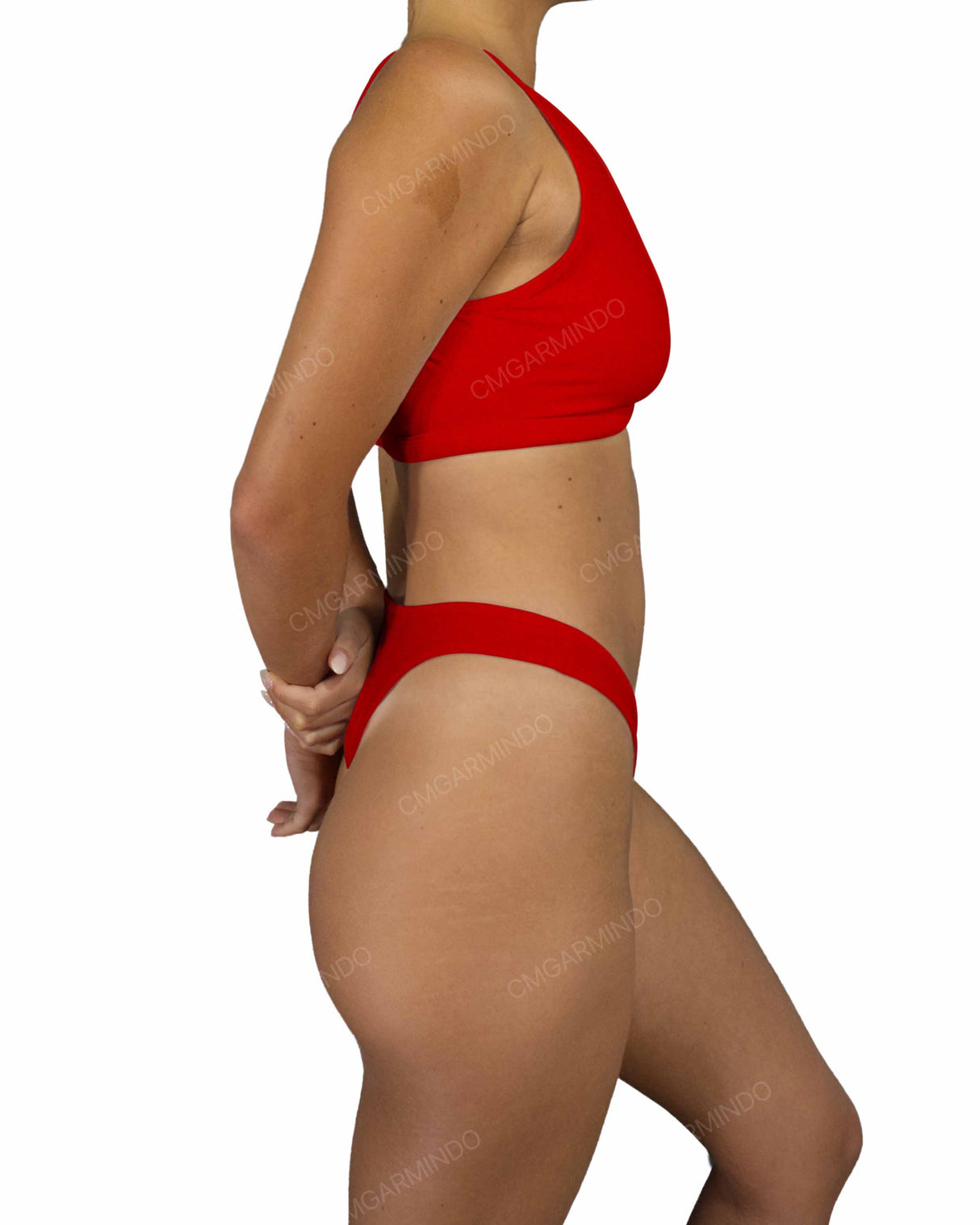 High Waist High Cut Thong Bottom