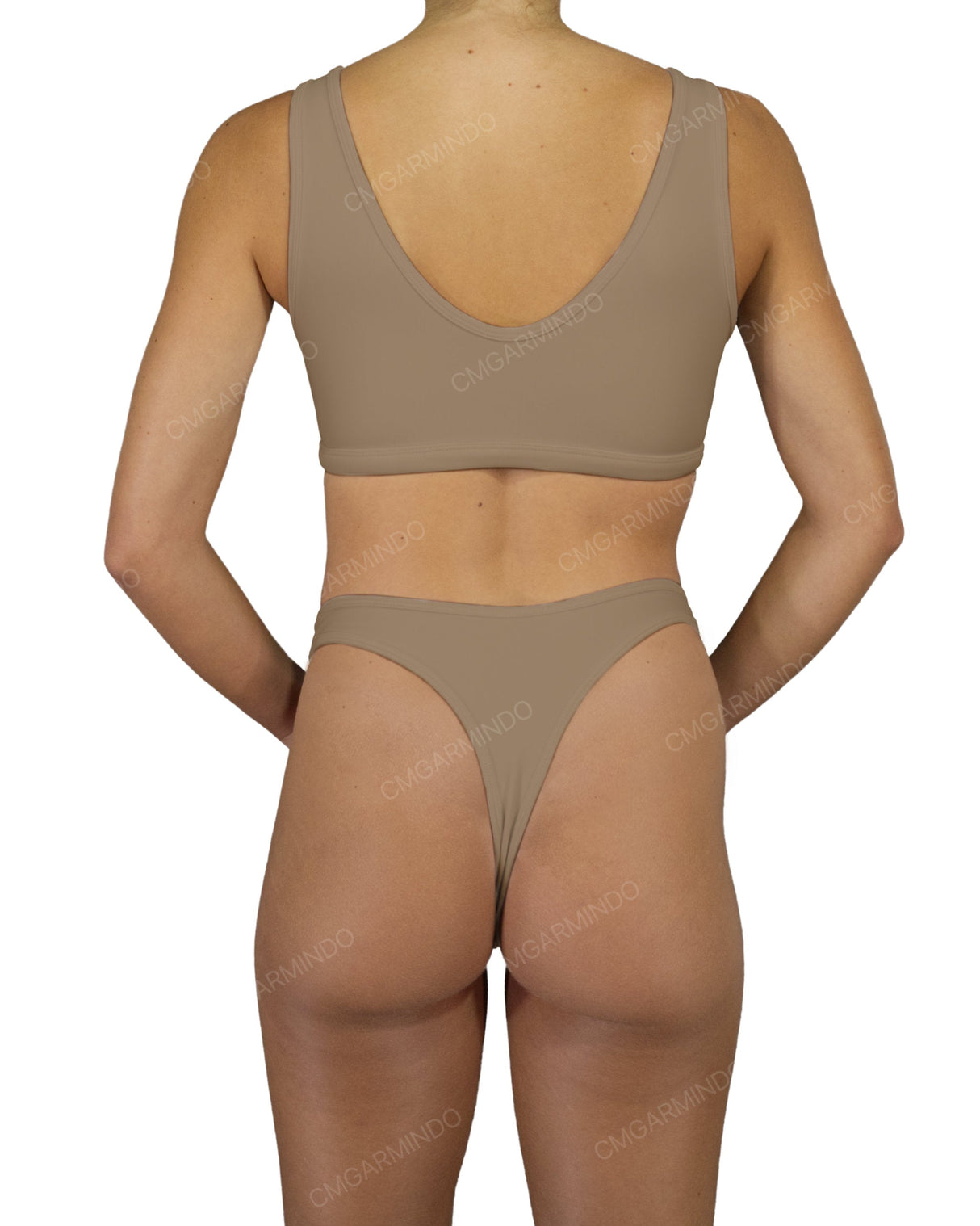 High Waist High Cut Thong Bottom