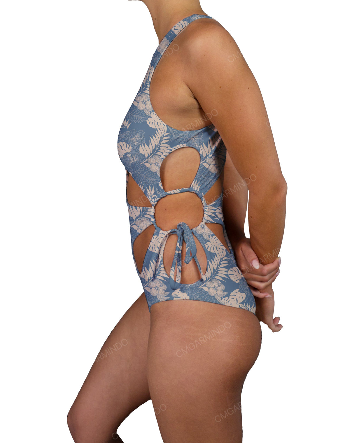 Crew Neck Left Flower One Piece