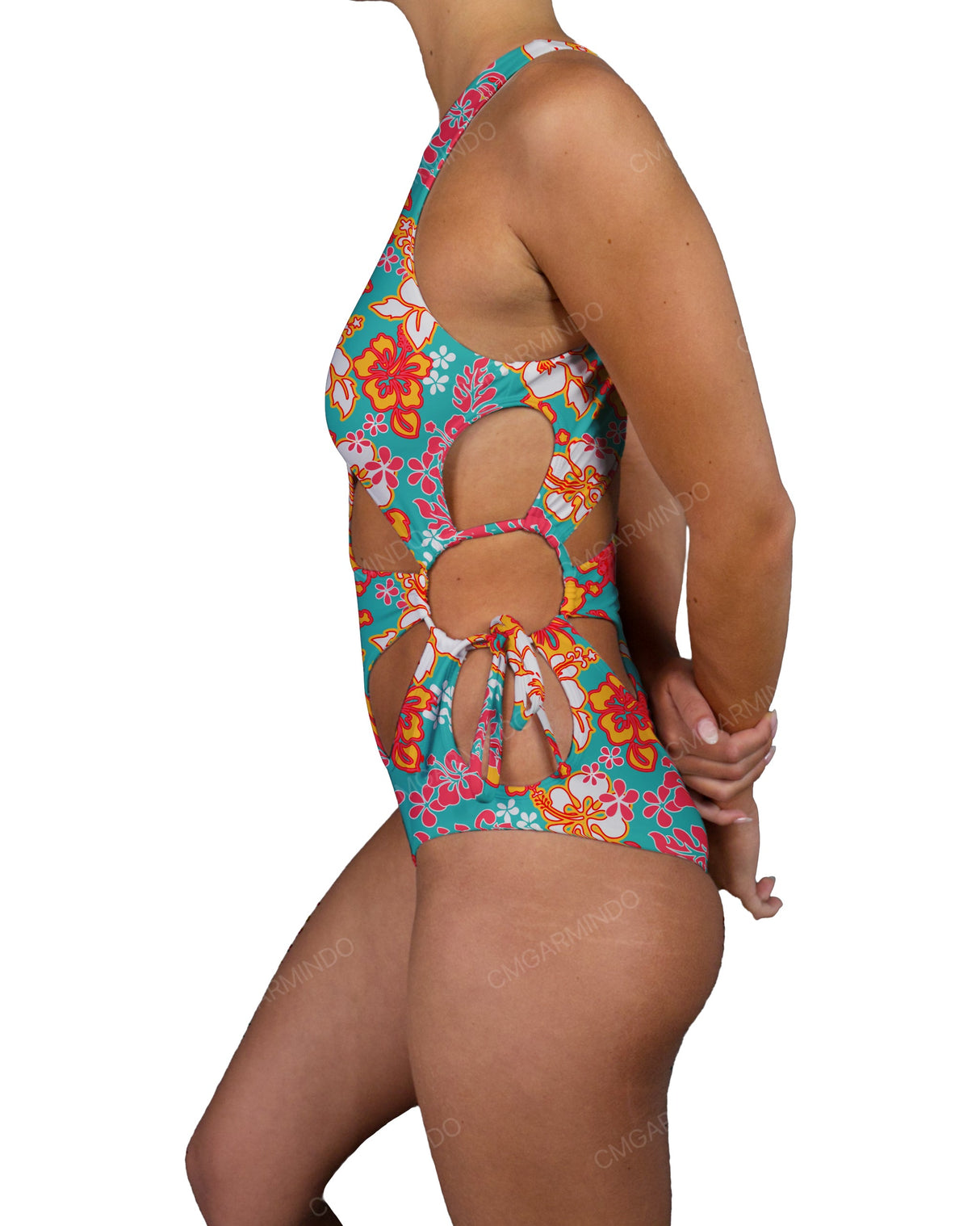 Crew Neck Left Flower One Piece