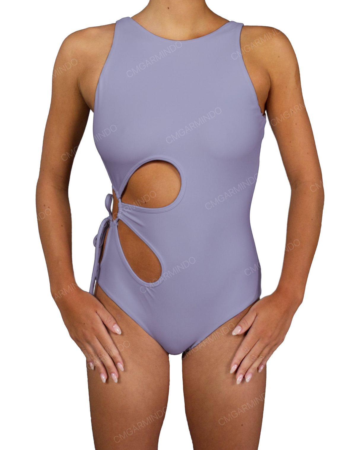 Crew Neck Binding Right Flower One Piece
