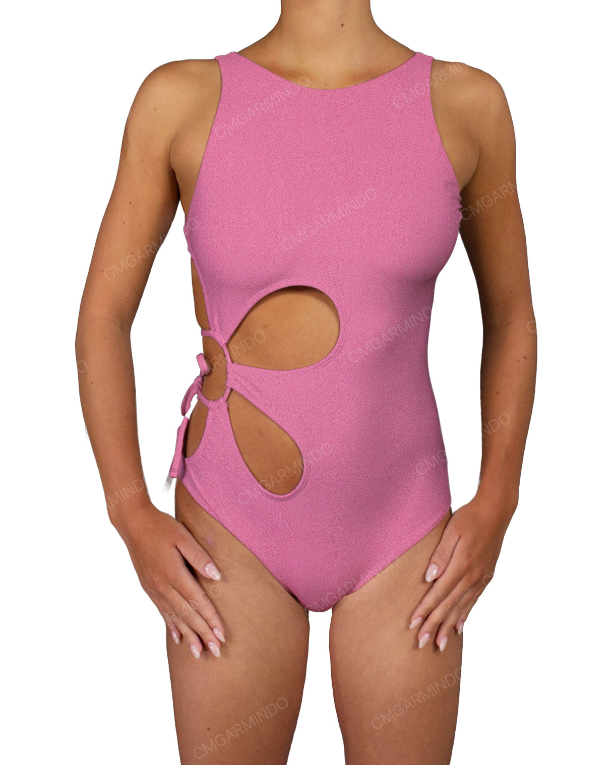 Crew Neck Binding Right Flower One Piece