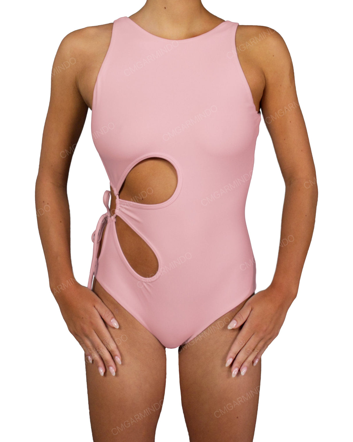 Crew Neck Binding Right Flower One Piece