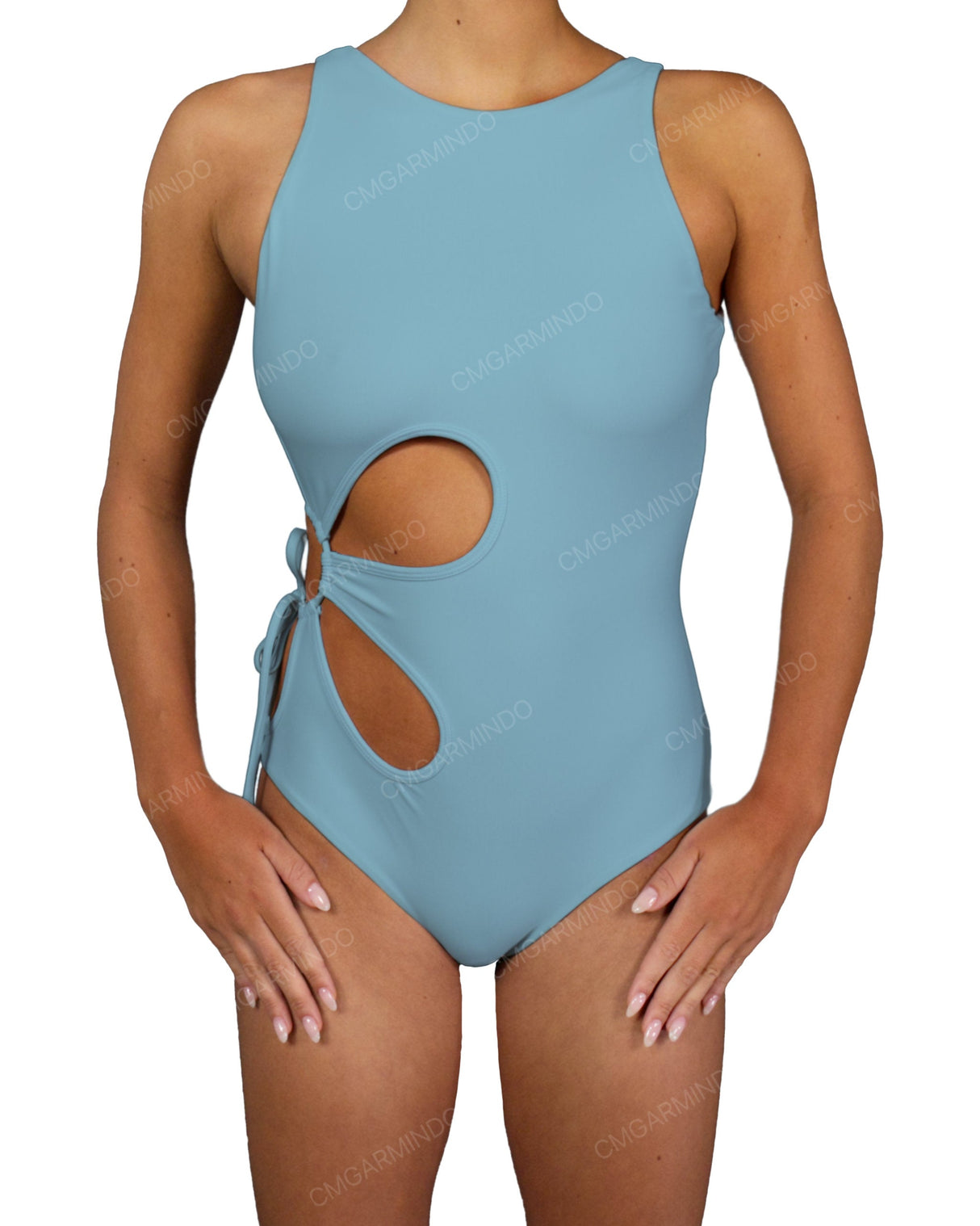 Crew Neck Binding Right Flower One Piece