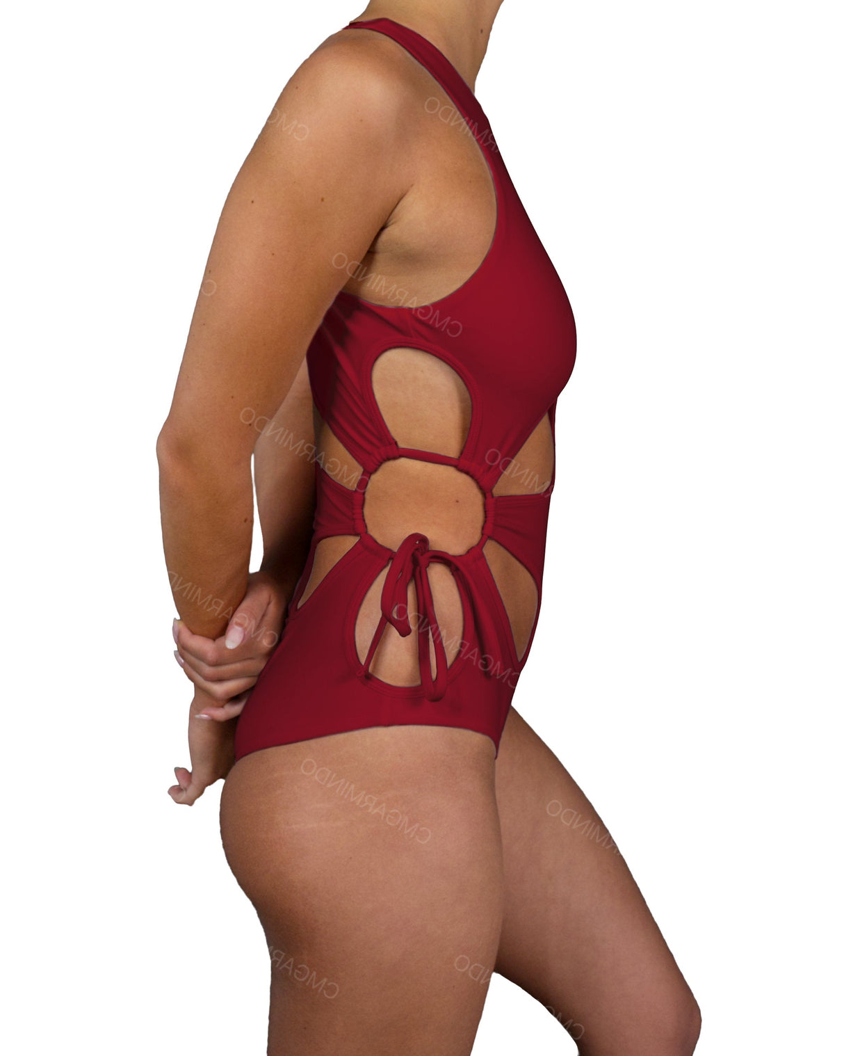 Crew Neck Binding Right Flower One Piece