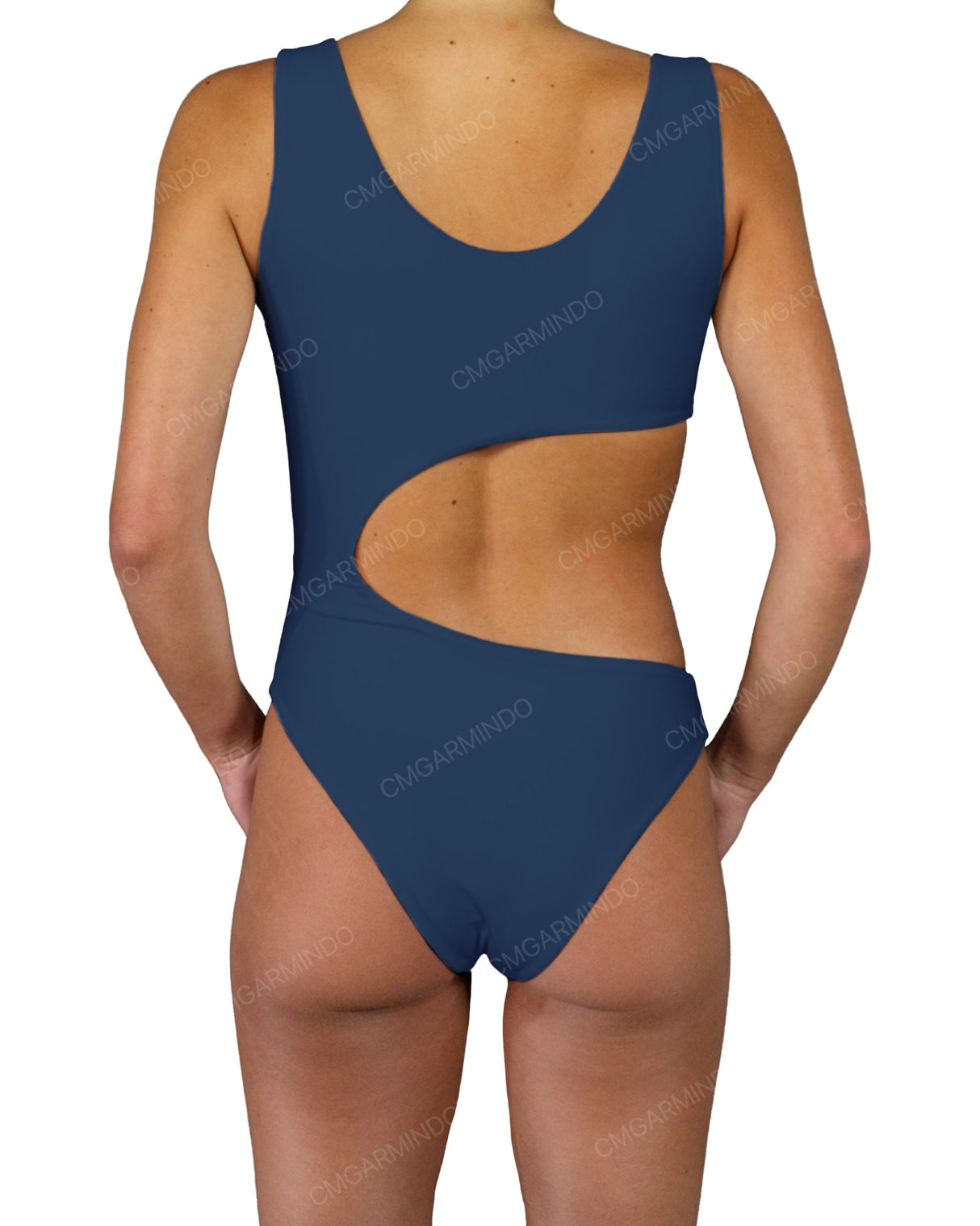 V-Neck Scrunched Cut Out One Piece