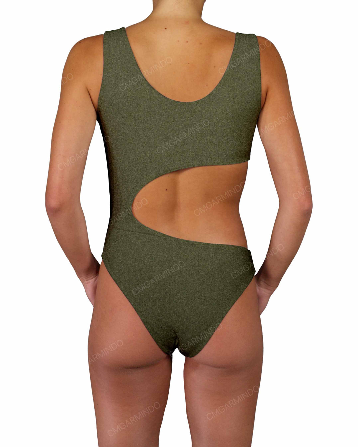 V-Neck Scrunched Cut Out One Piece
