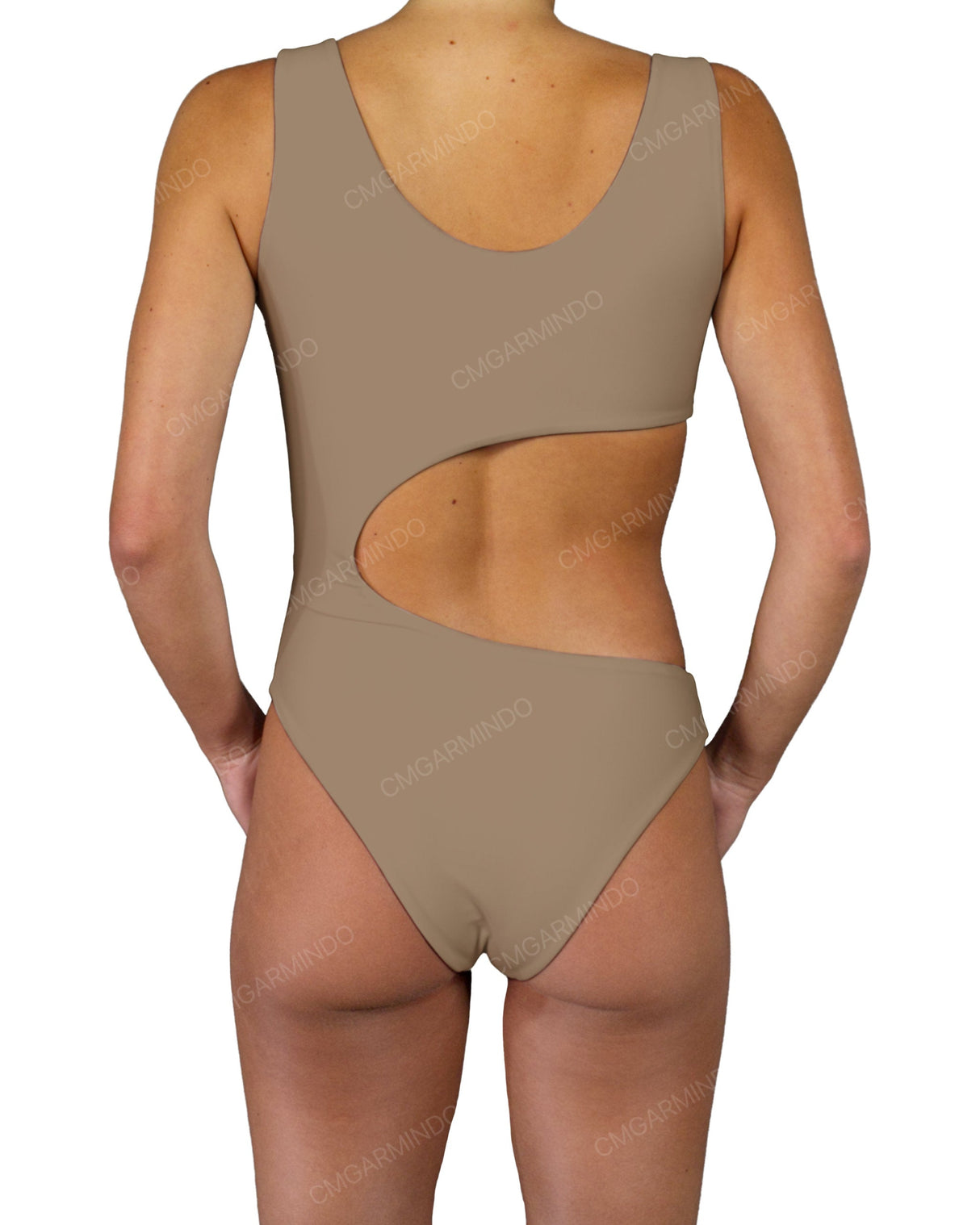 V-Neck Scrunched Cut Out One Piece