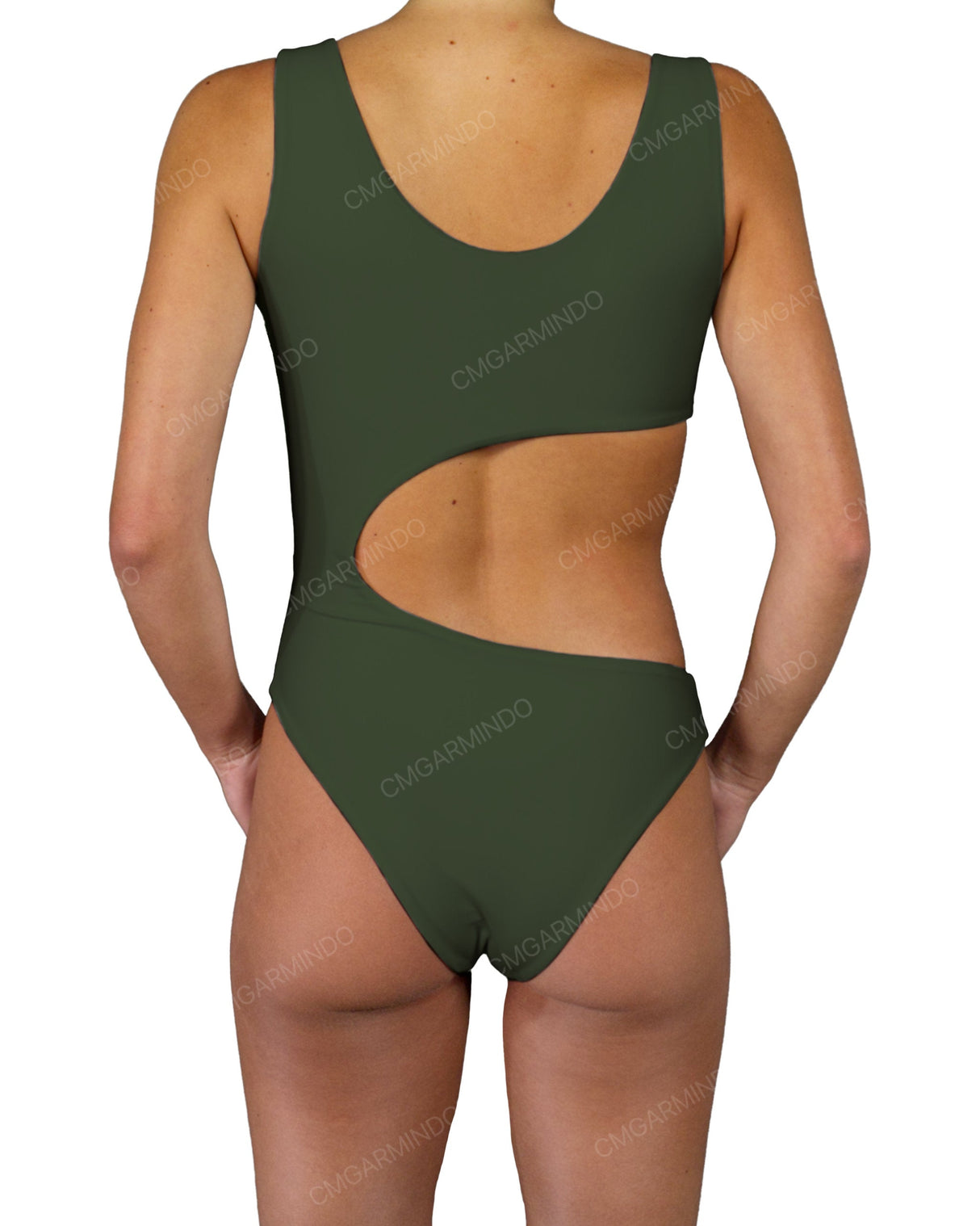 V-Neck Scrunched Cut Out One Piece