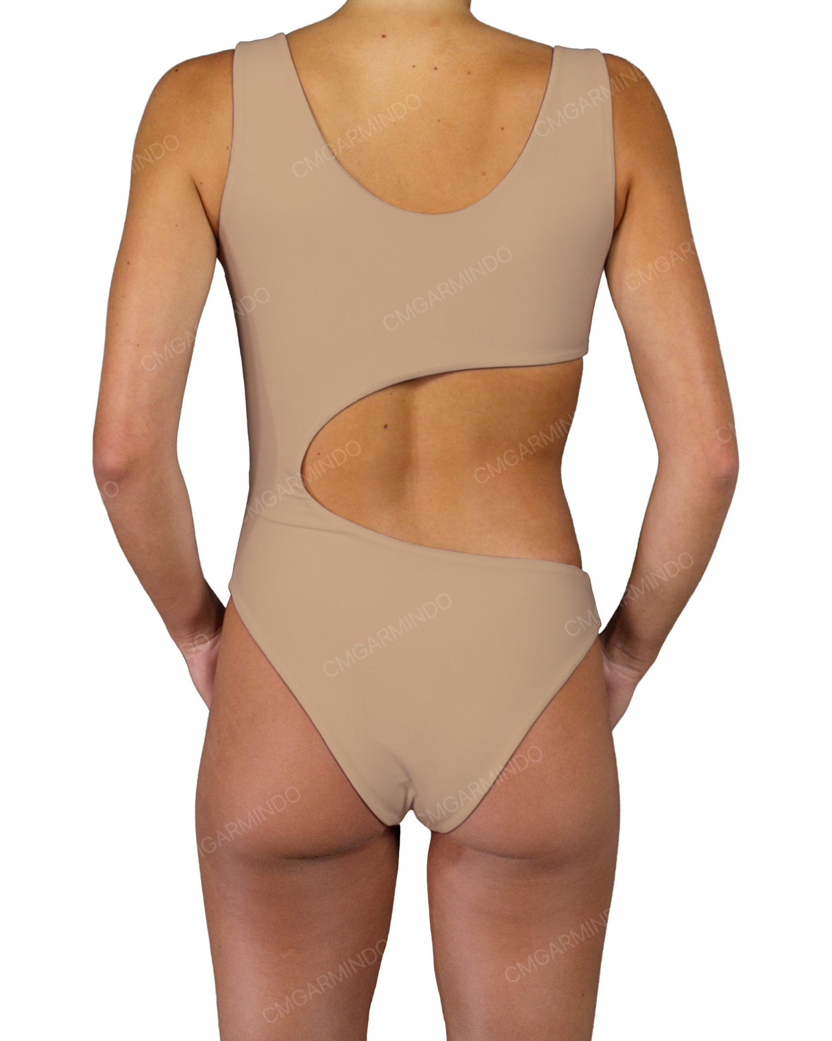 V-Neck Scrunched Cut Out One Piece
