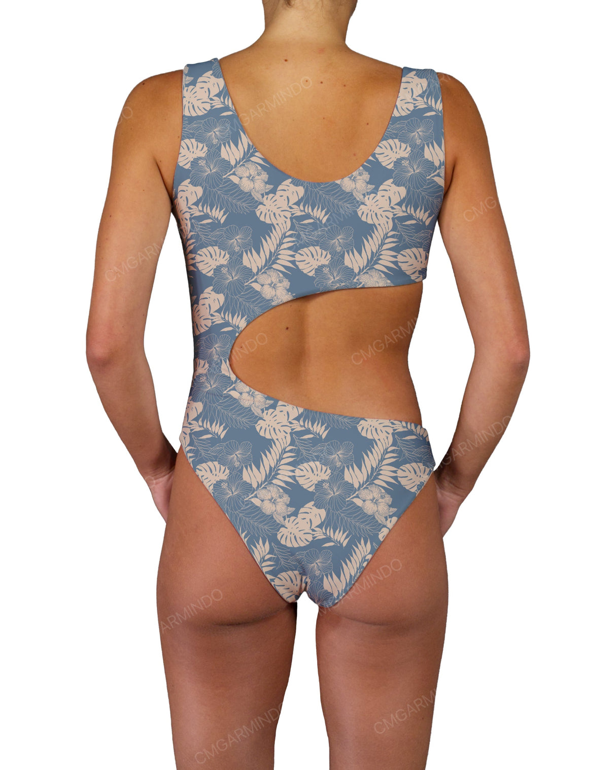 V-Neck Scrunched Cut Out One Piece