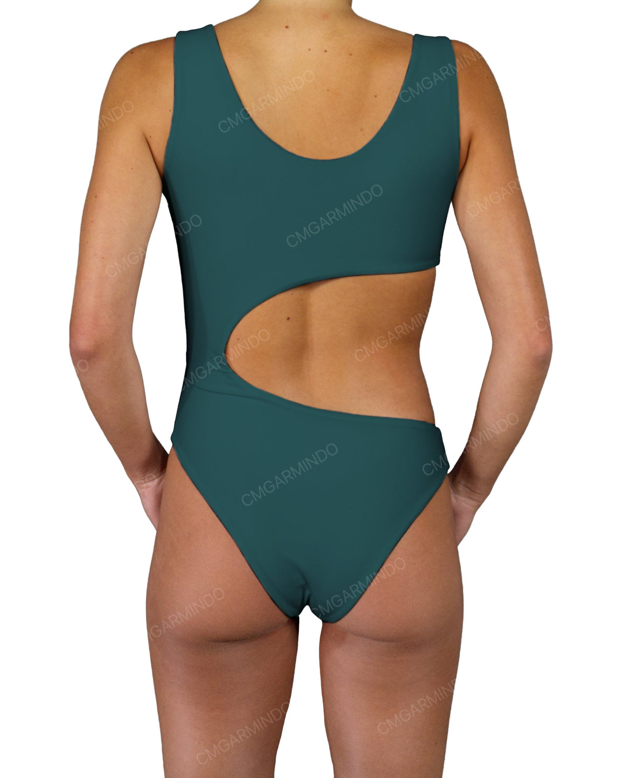 V-Neck Scrunched Cut Out One Piece