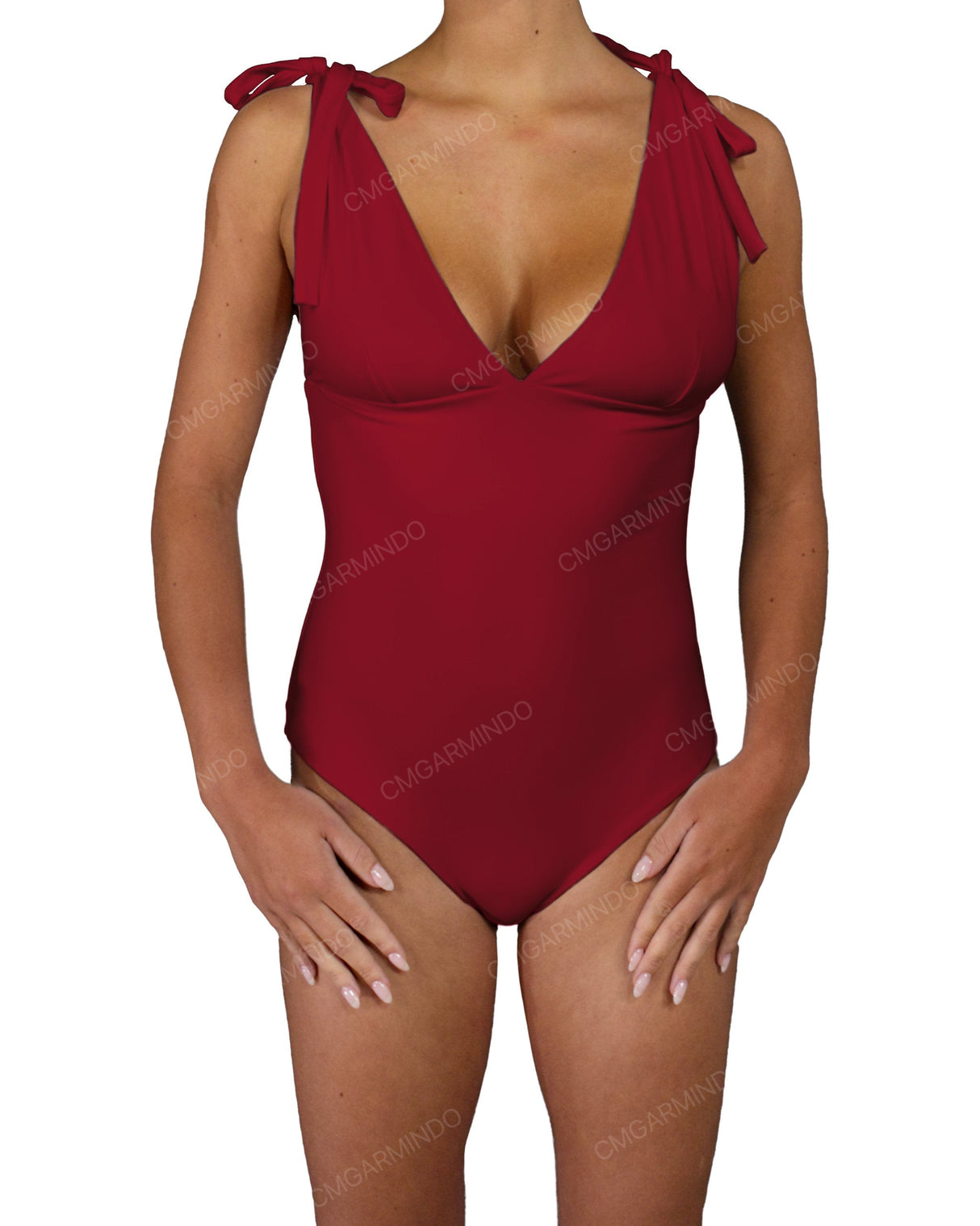 V-Neck Shoulder Tie One Piece