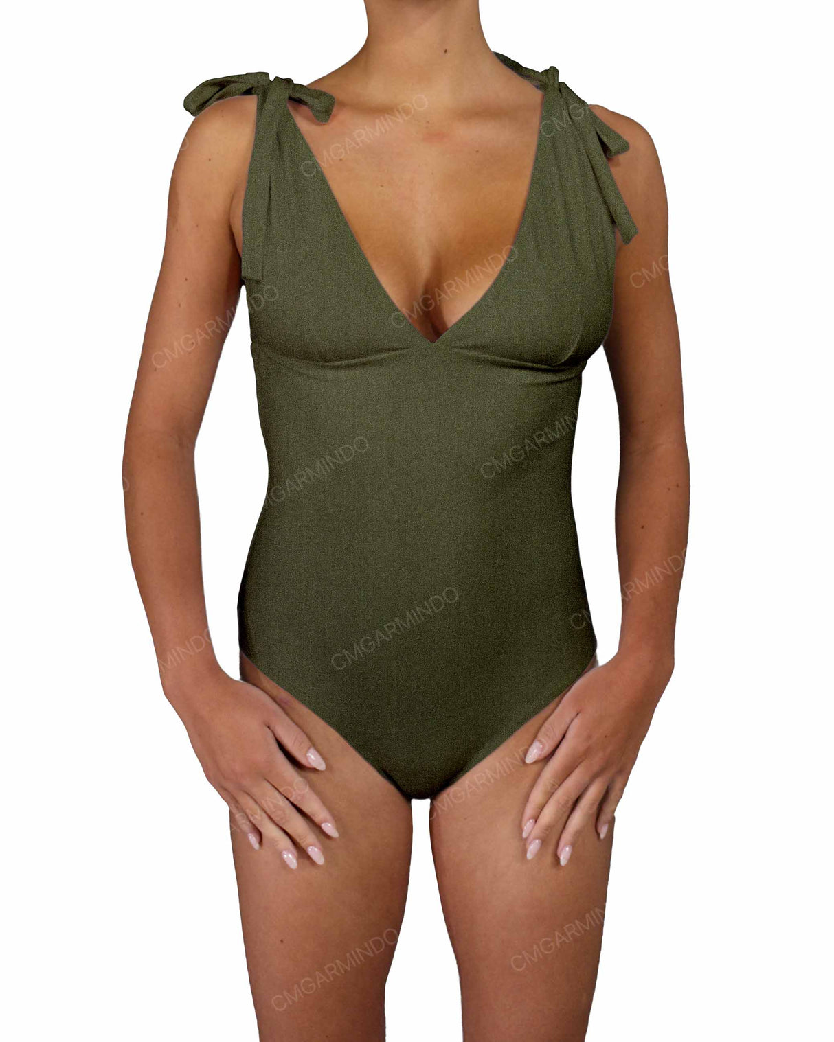 V-Neck Shoulder Tie One Piece