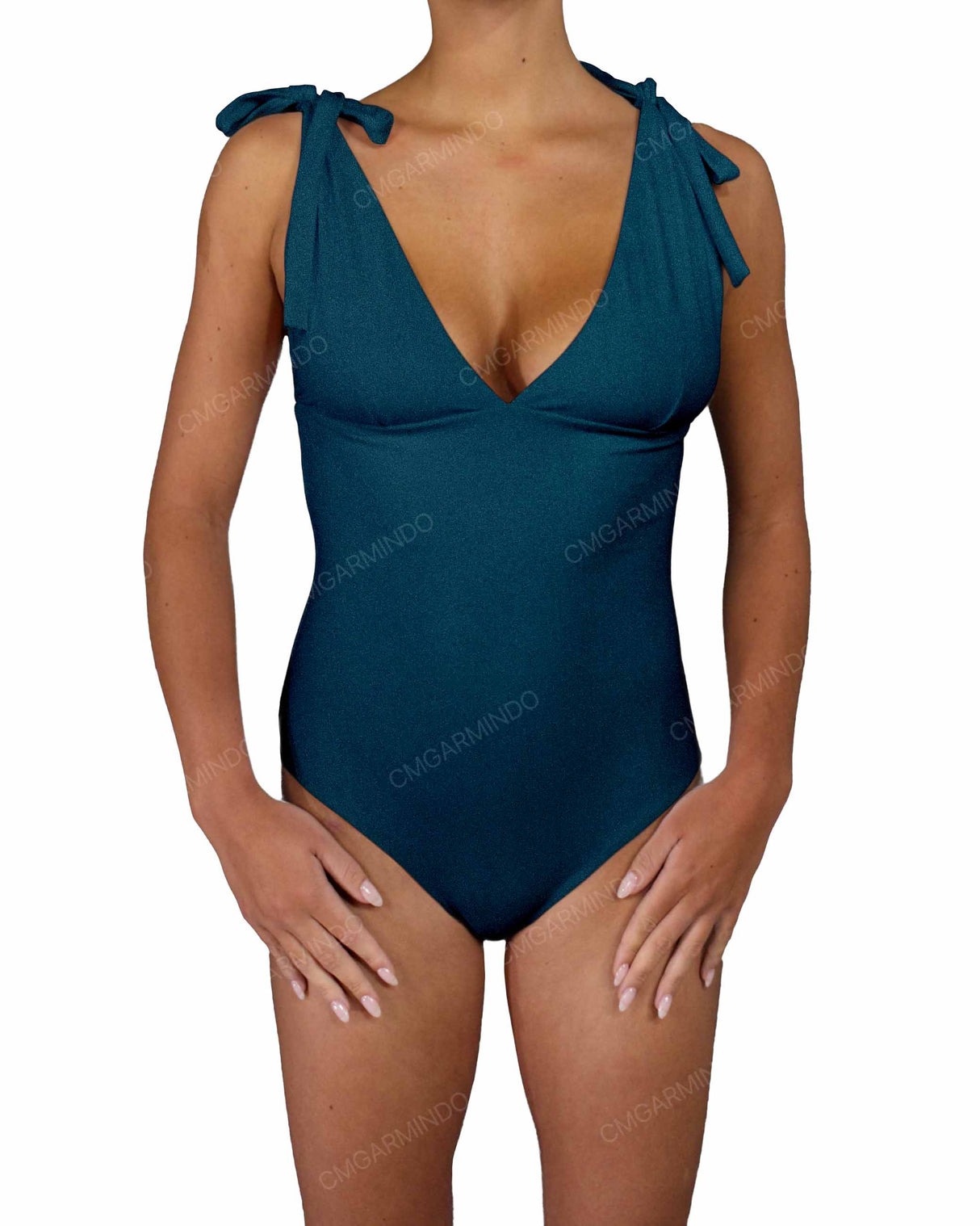 V-Neck Shoulder Tie One Piece