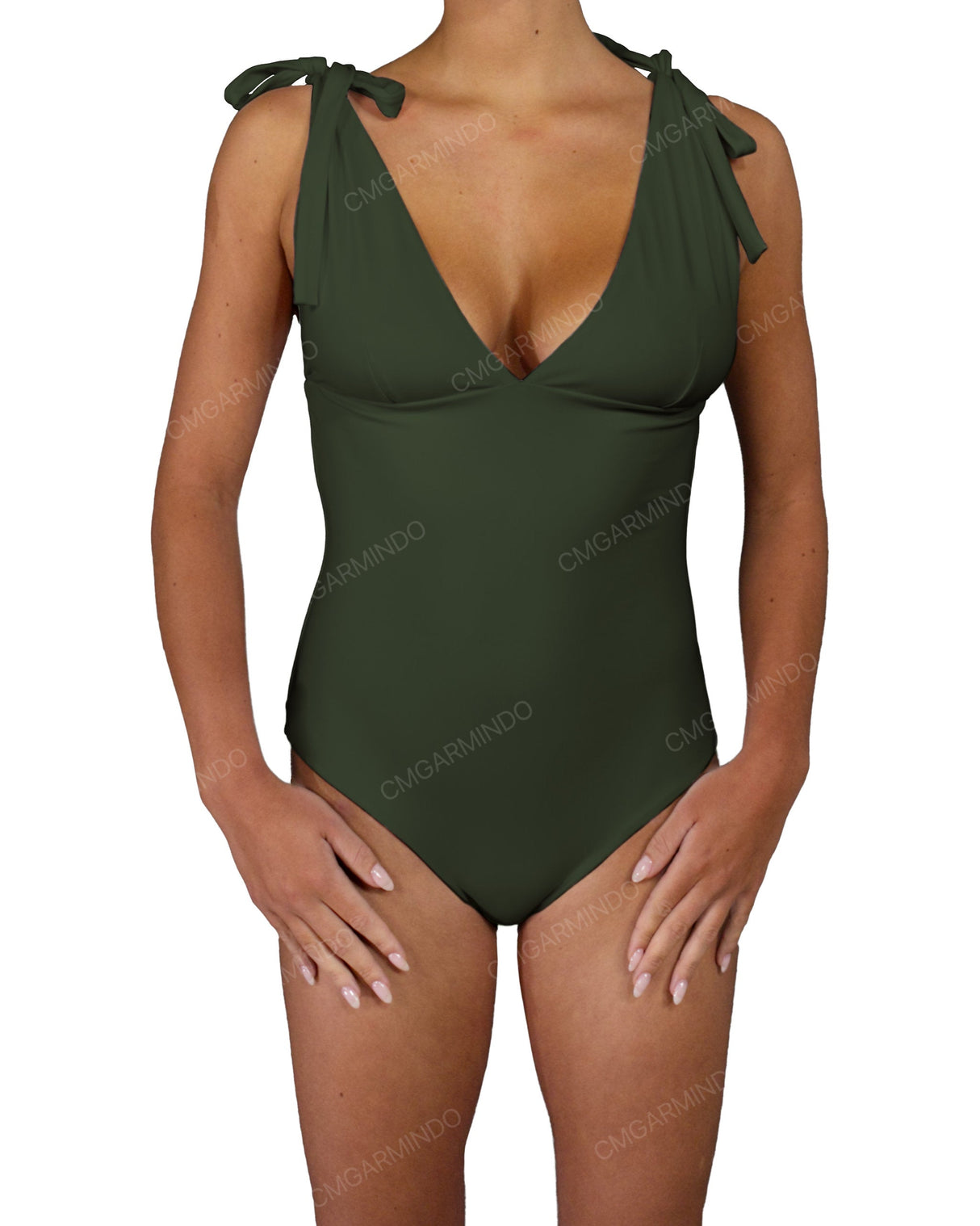 V-Neck Shoulder Tie One Piece