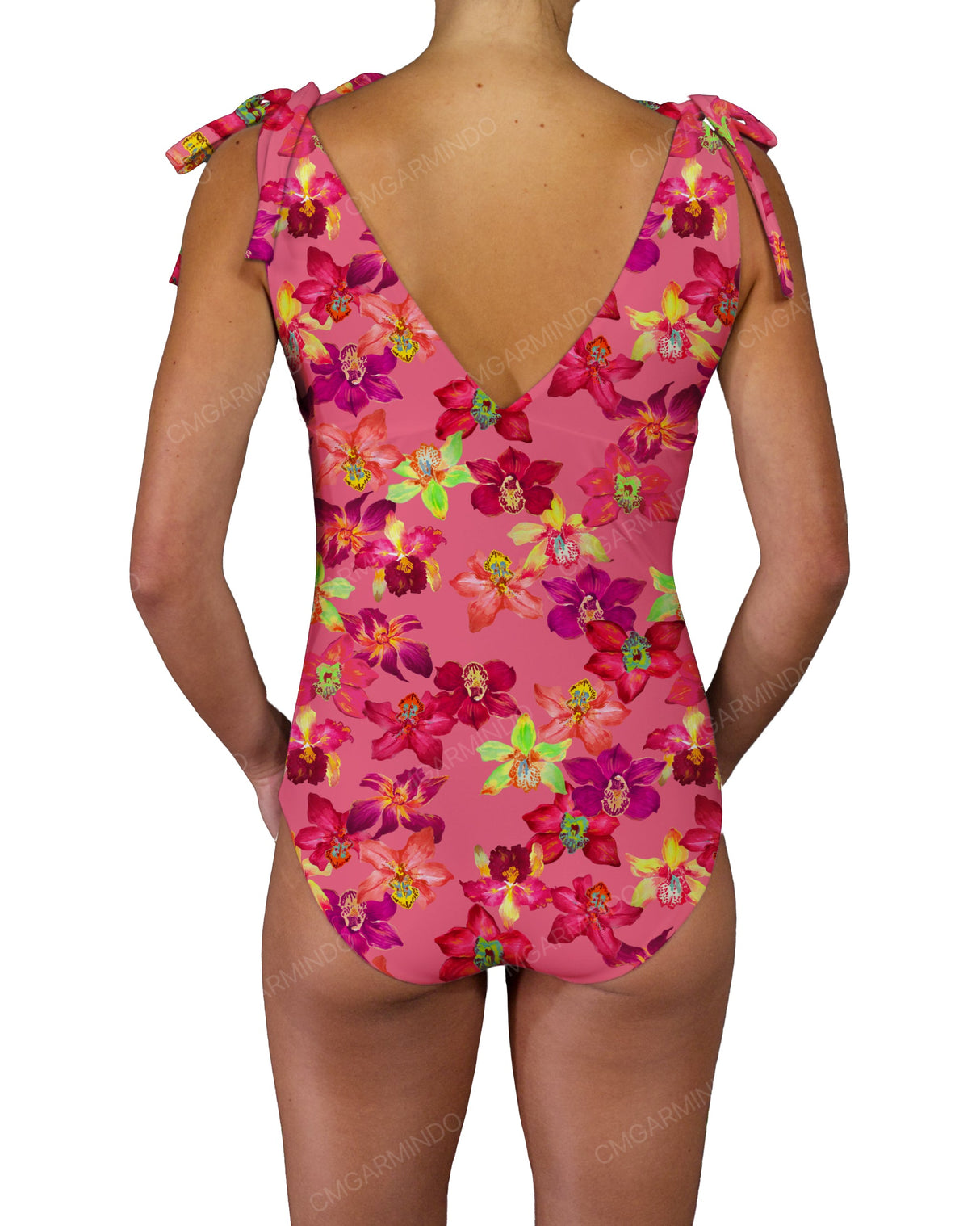 V-Neck Shoulder Tie One Piece