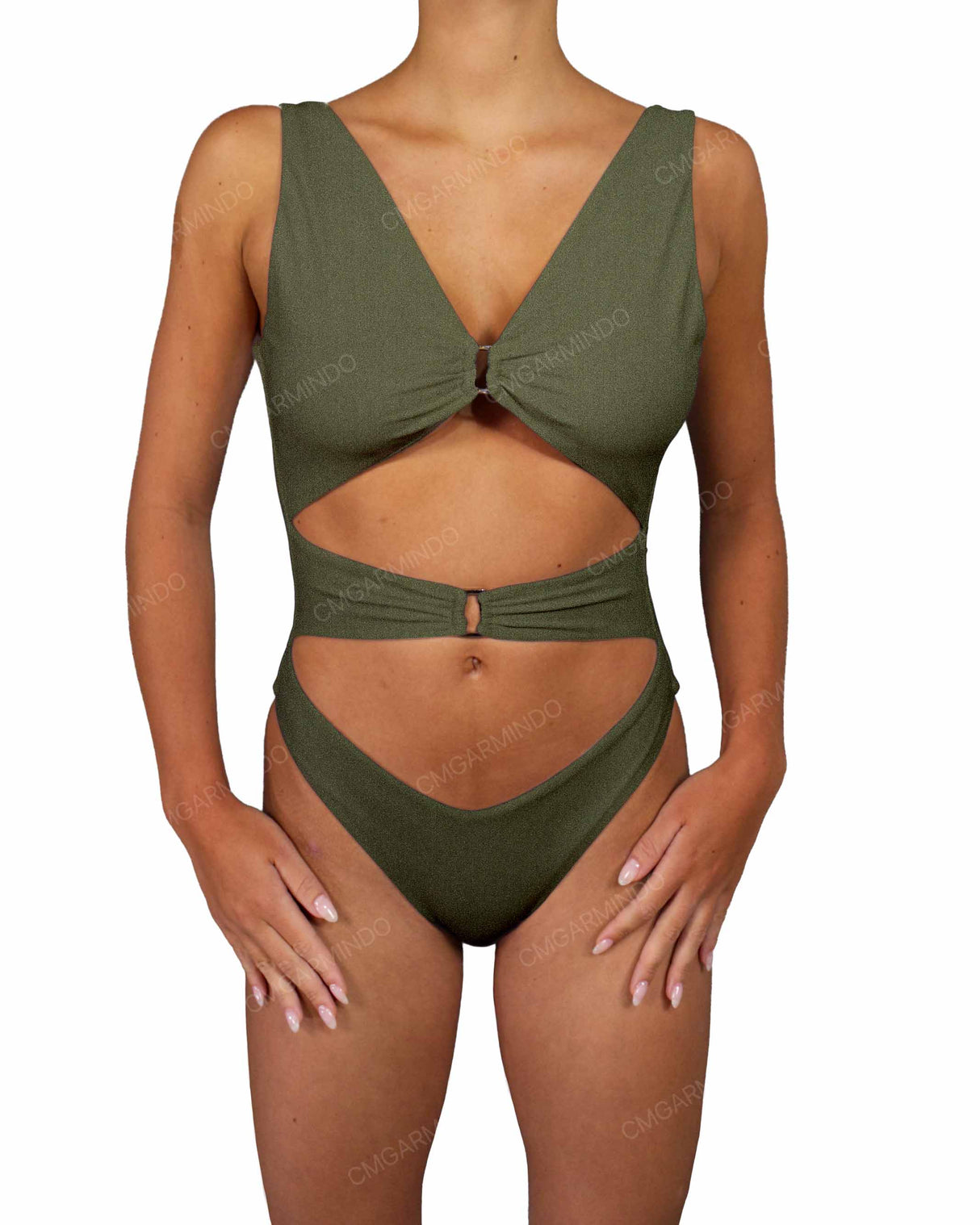 V-Neck Double Ring One Piece