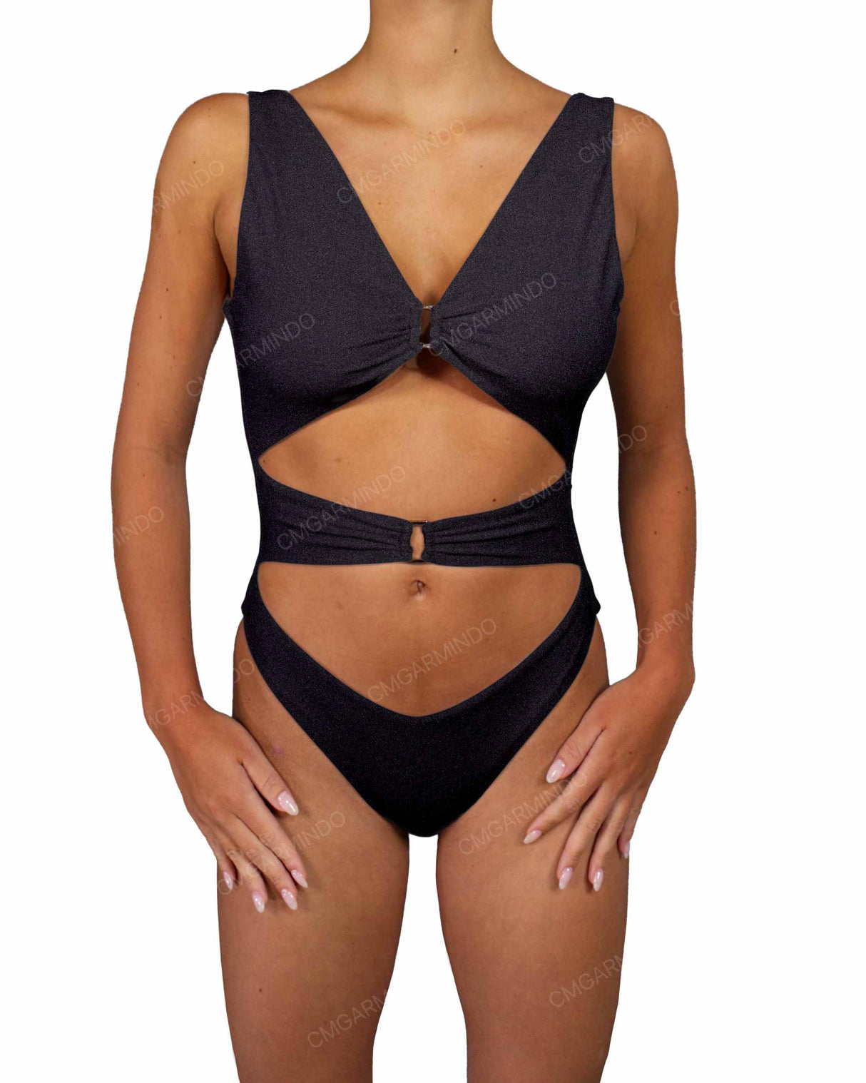V-Neck Double Ring One Piece