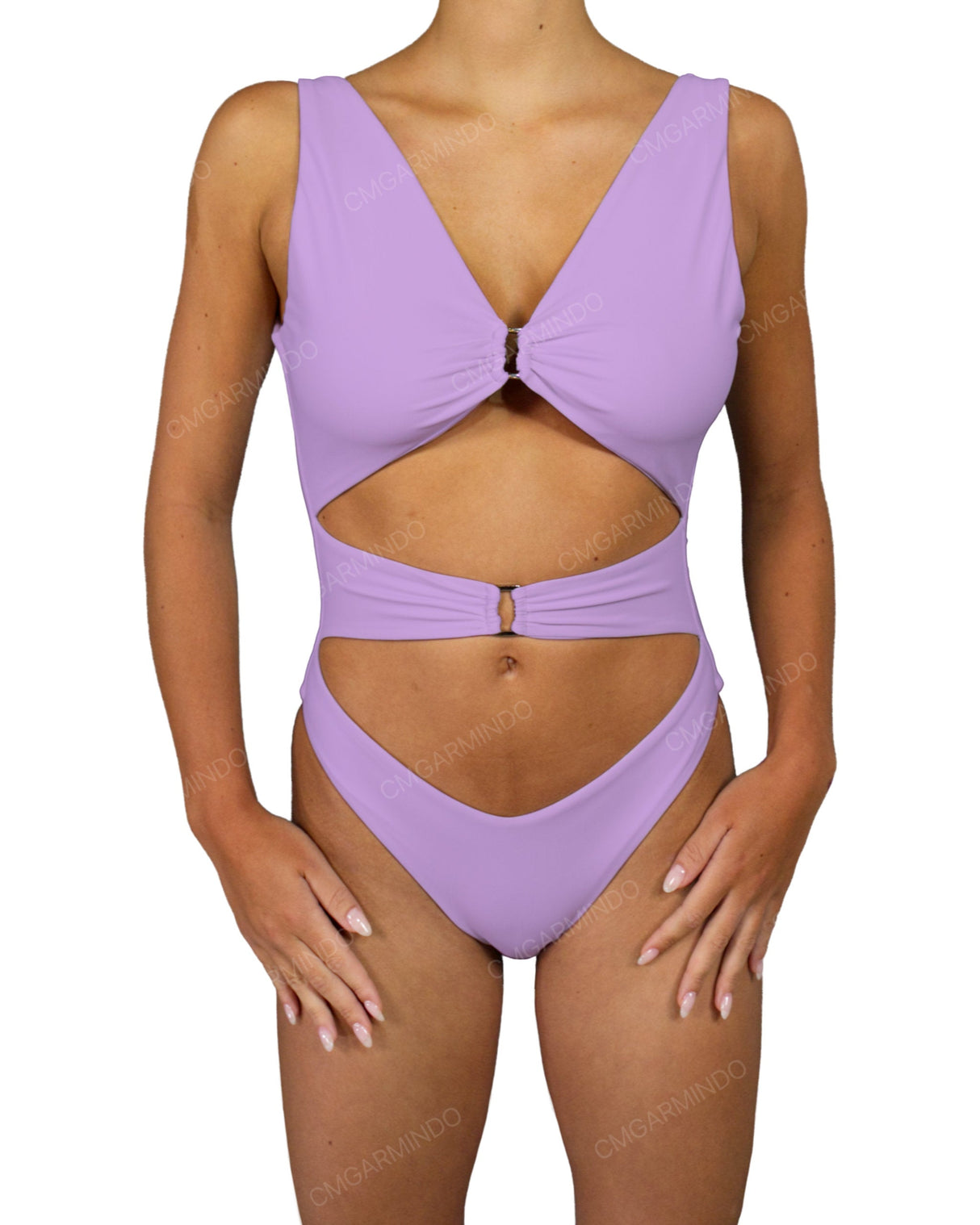 V-Neck Double Ring One Piece