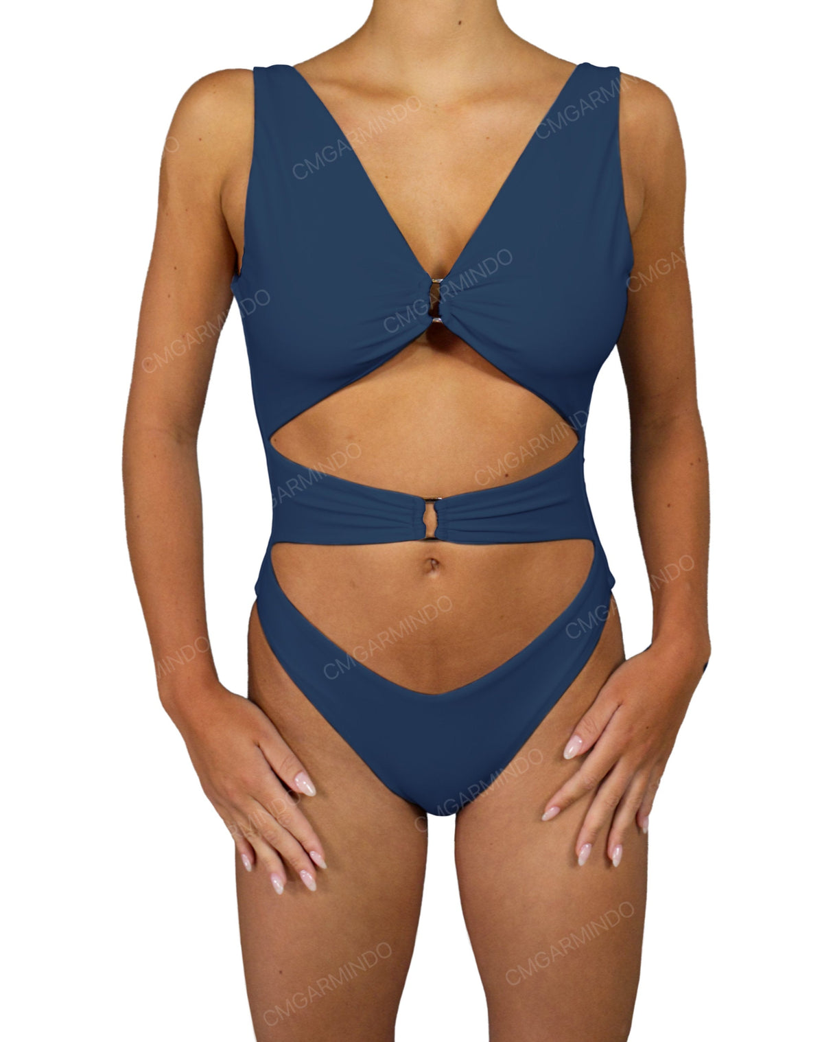 V-Neck Double Ring One Piece