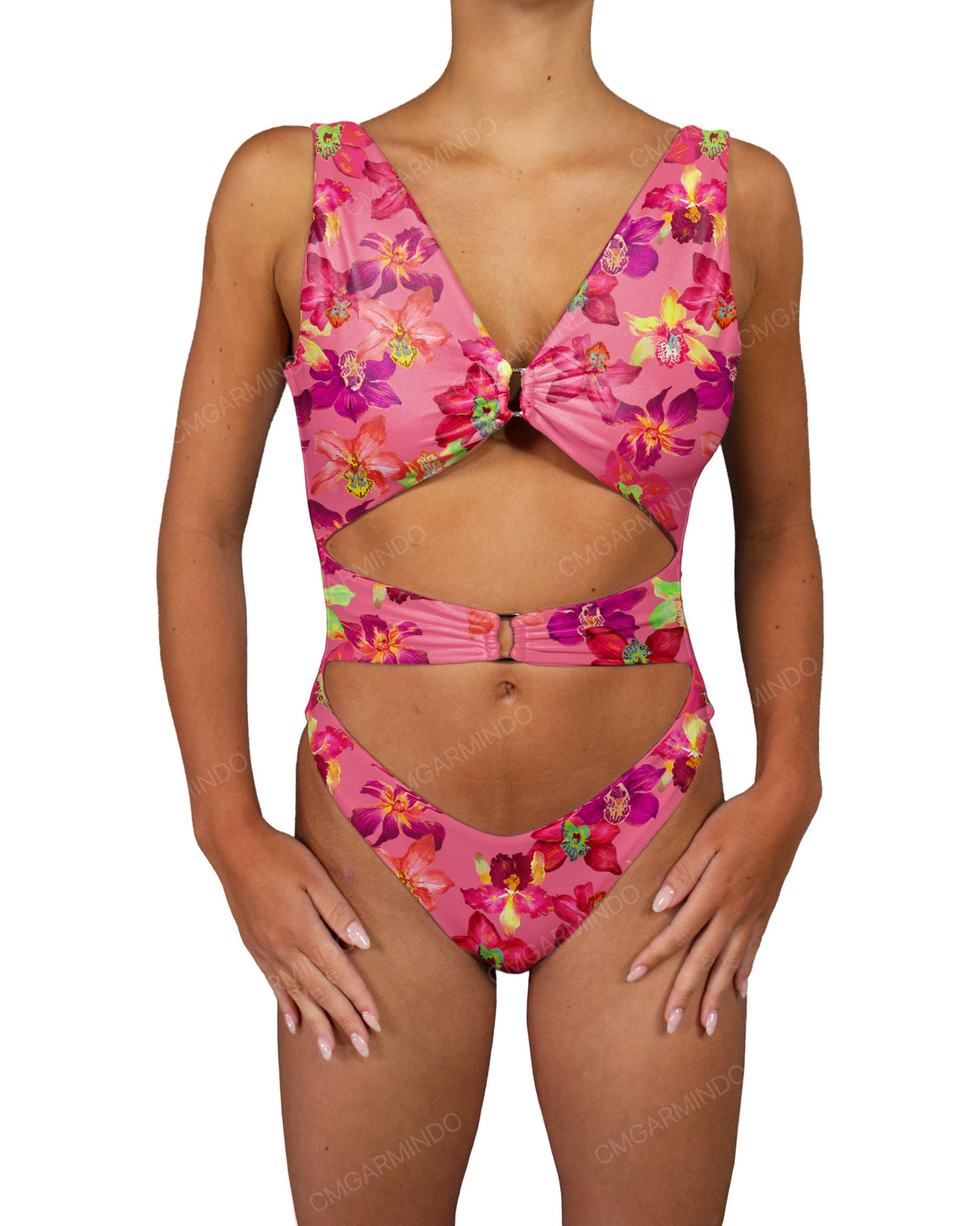 V-Neck Double Ring One Piece