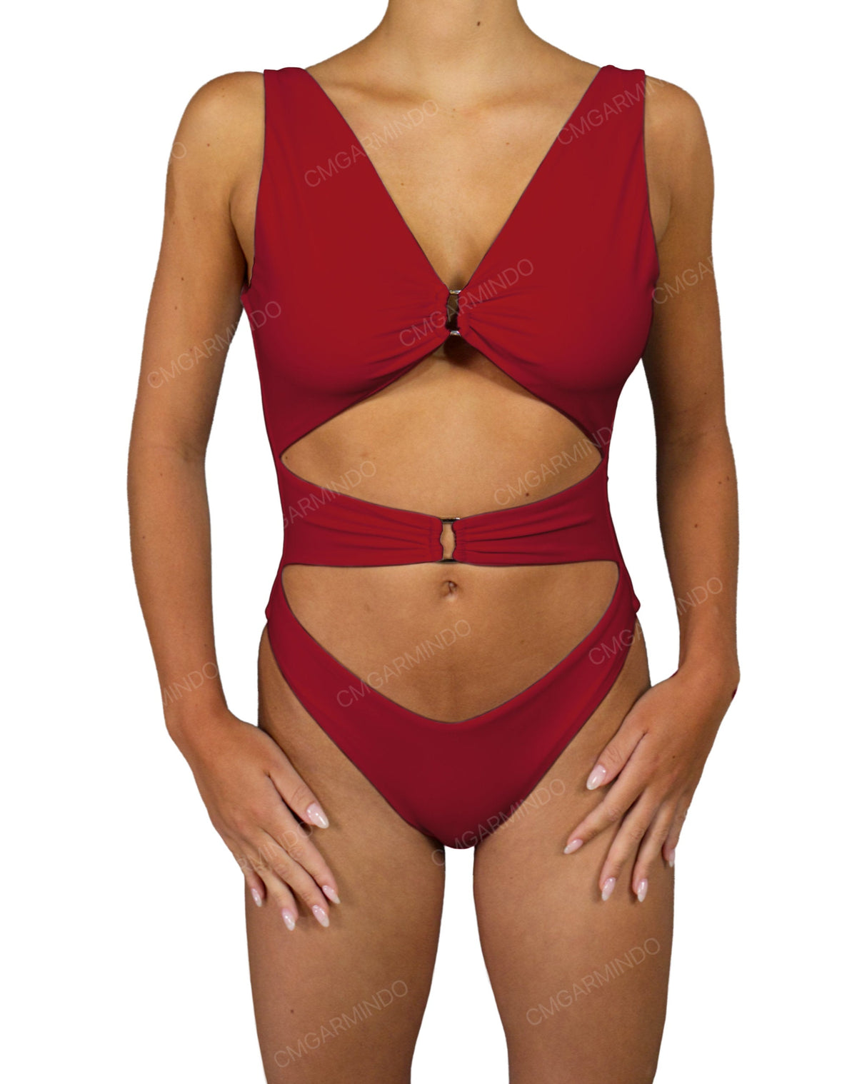 V-Neck Double Ring One Piece