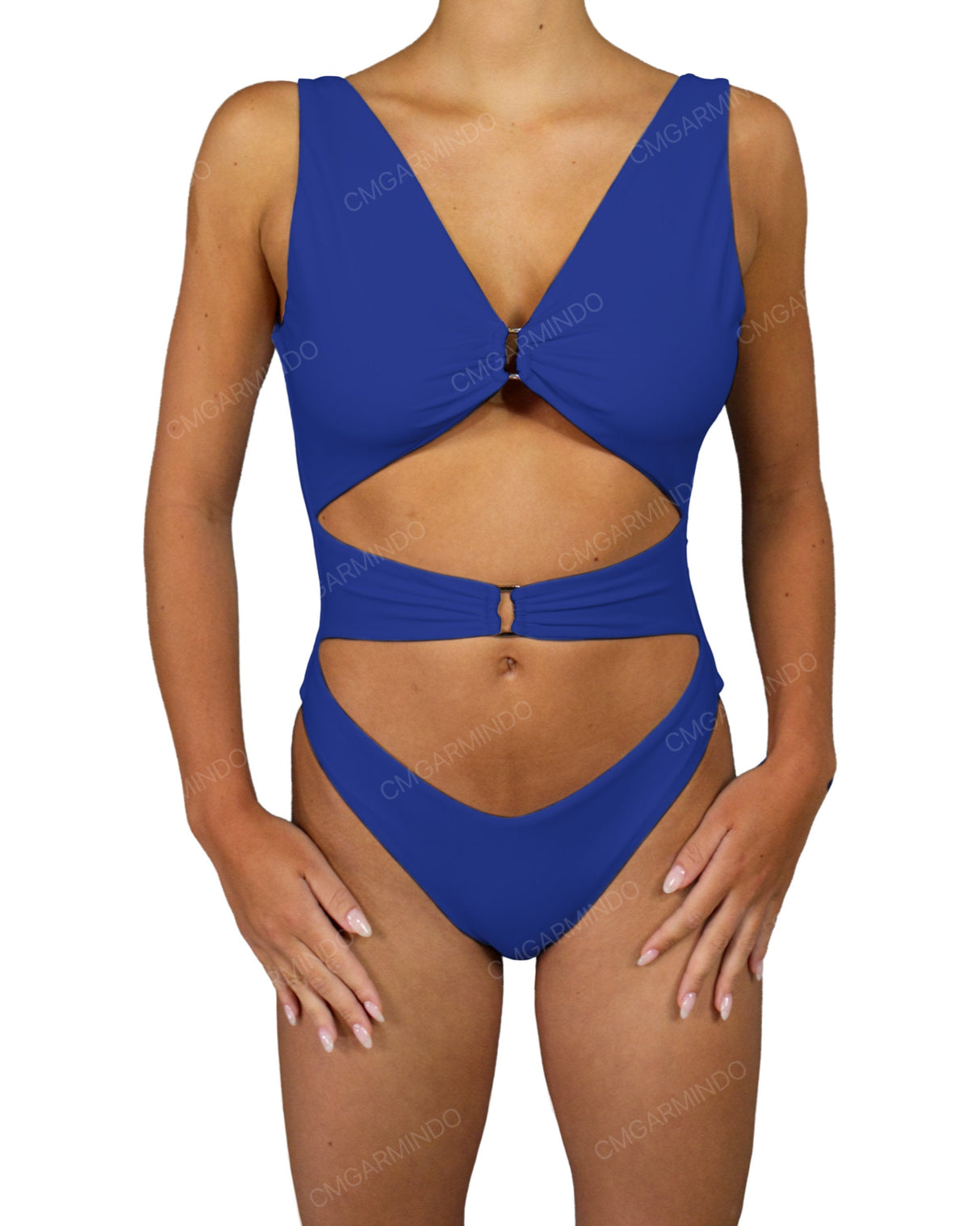 V-Neck Double Ring One Piece