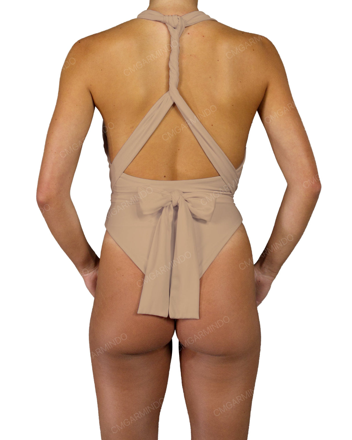 Deep V-Neck Strap Tie One Piece