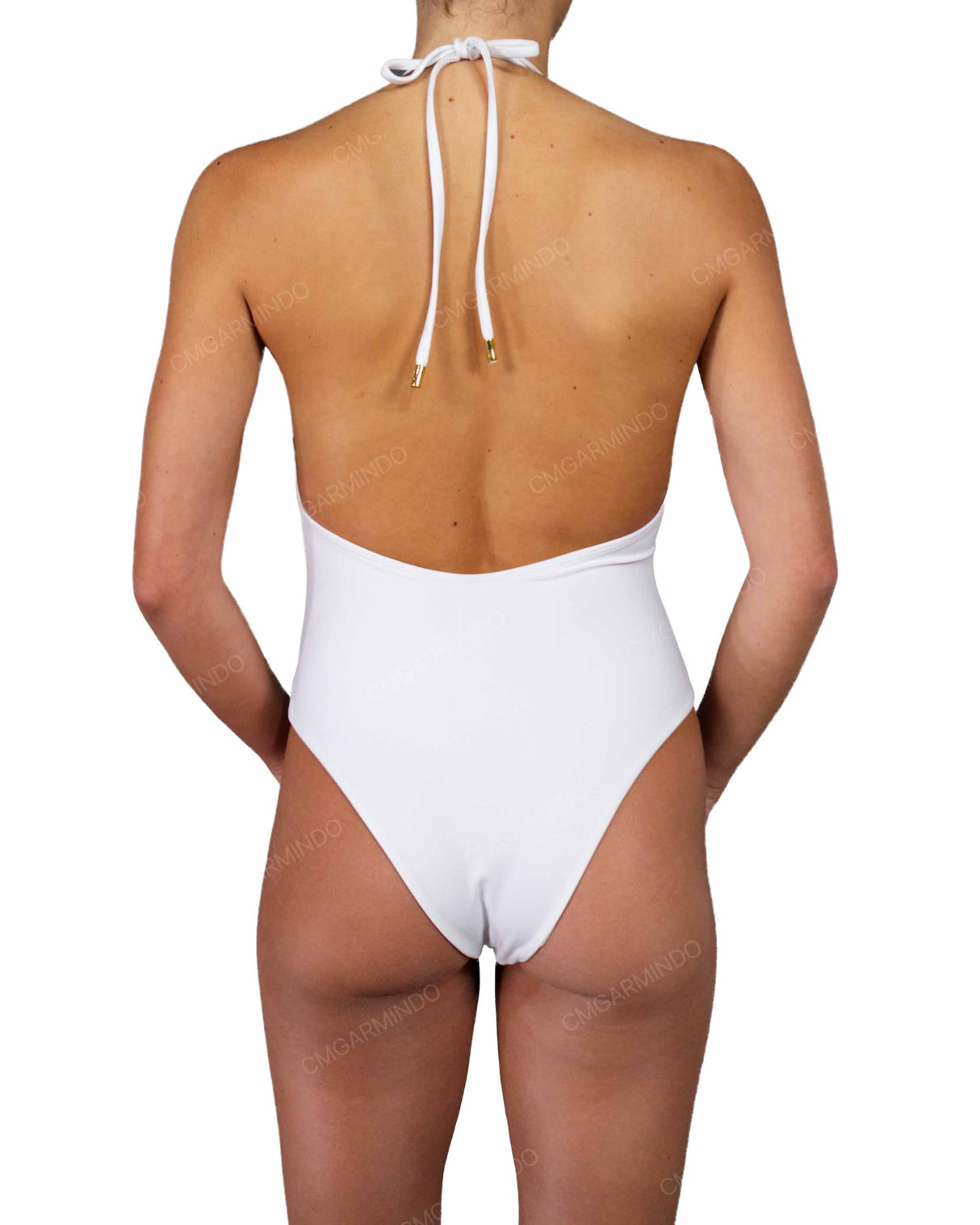 Deep V-Neck Halter String Tie One Piece