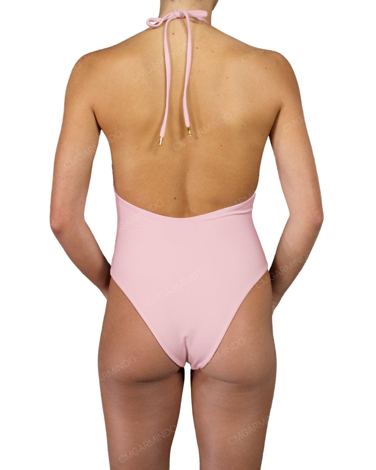Deep V-Neck Halter String Tie One Piece