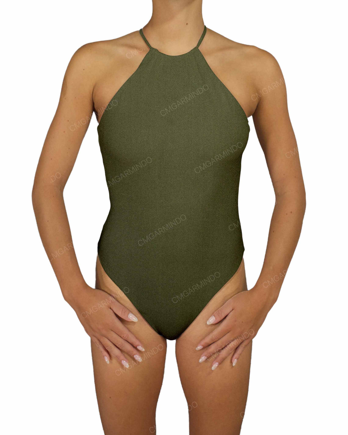 High Neck Halter Tie One Piece